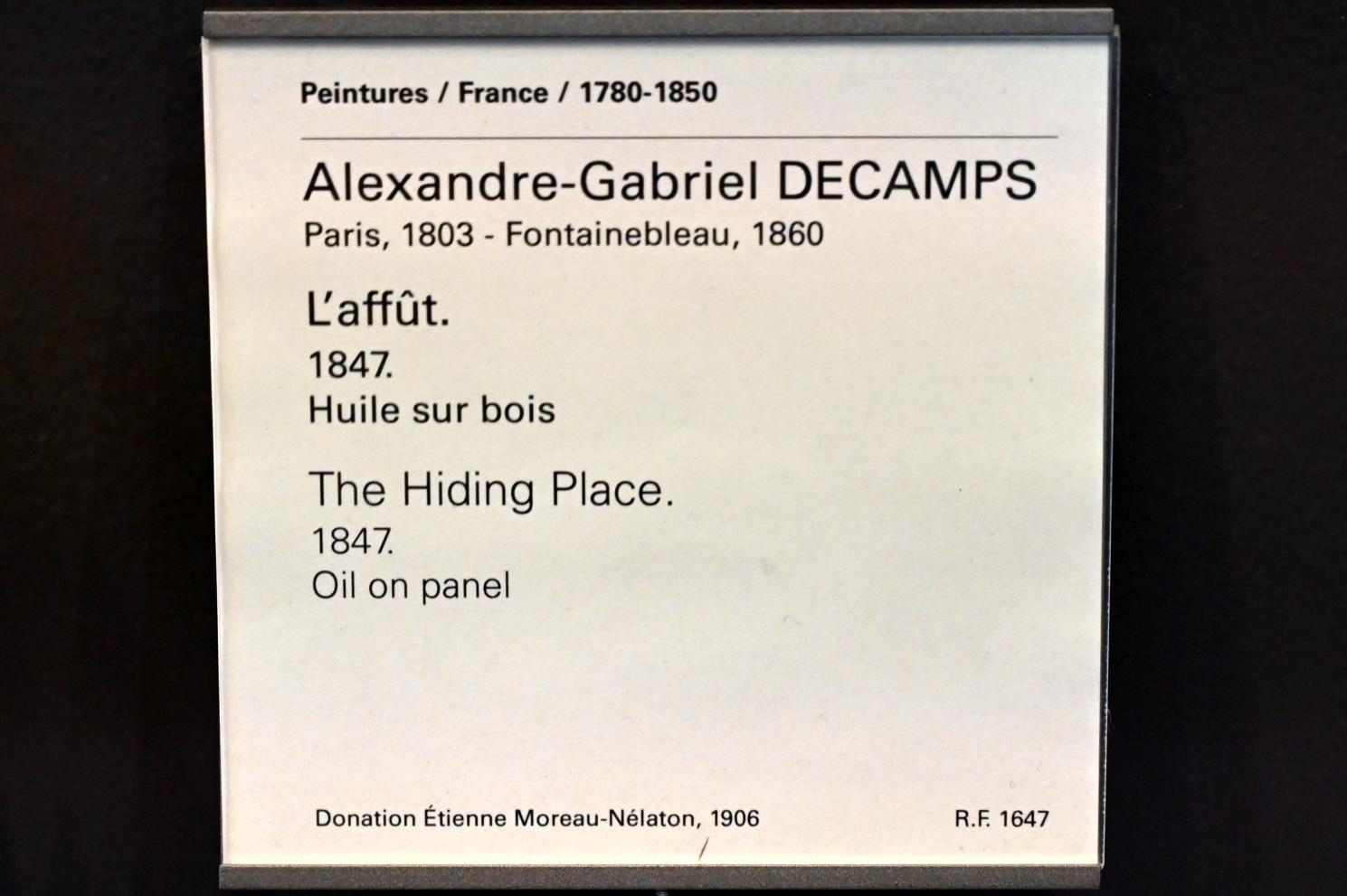 Alexandre-Gabriel Decamps (1830–1854), Der Tarnstand, Paris, Musée du Louvre, Saal 945, 1847, Bild 2/2