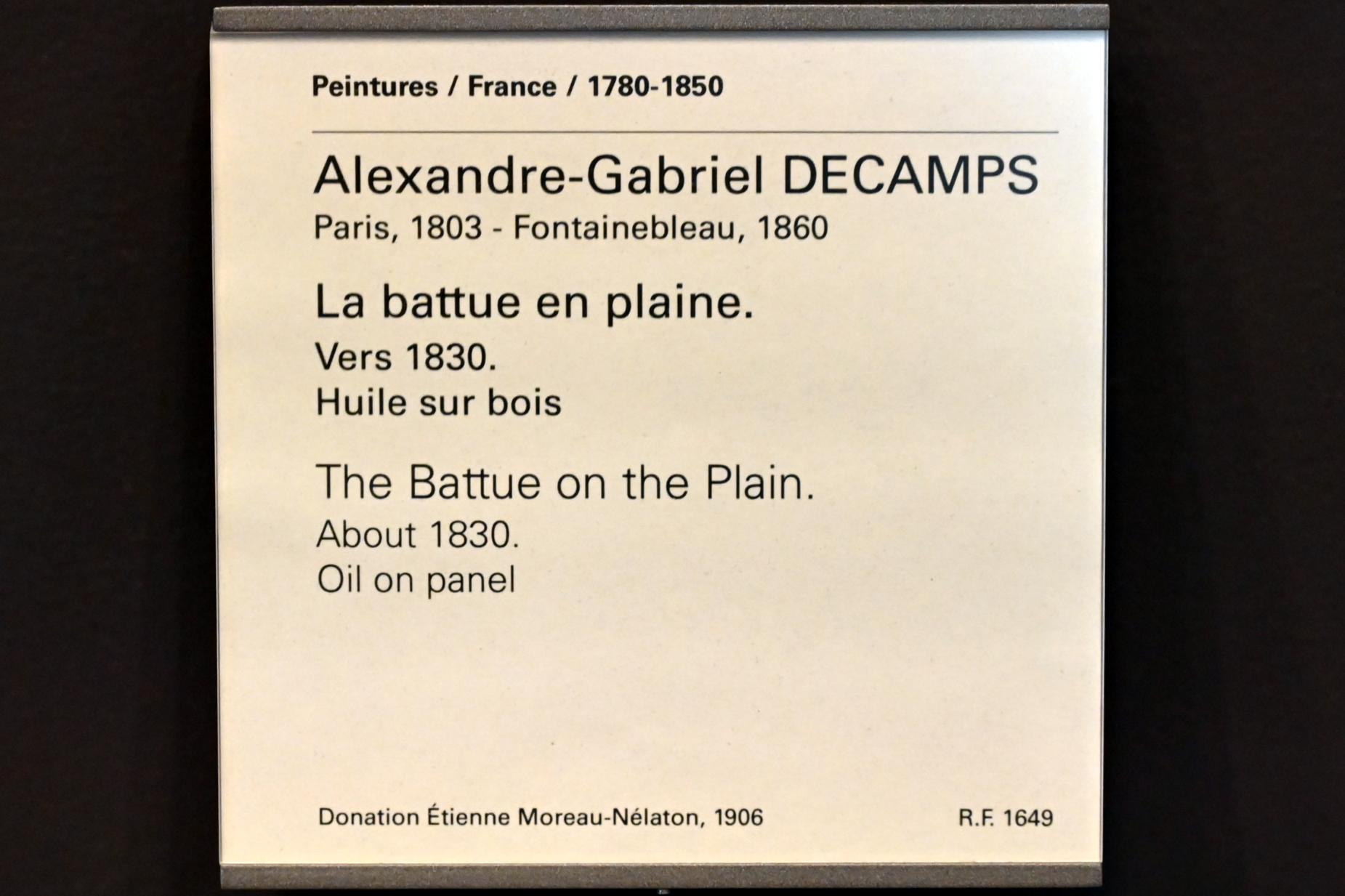 Alexandre-Gabriel Decamps (1830–1854), Treibjagd in der Ebene, Paris, Musée du Louvre, Saal 945, um 1830, Bild 2/2