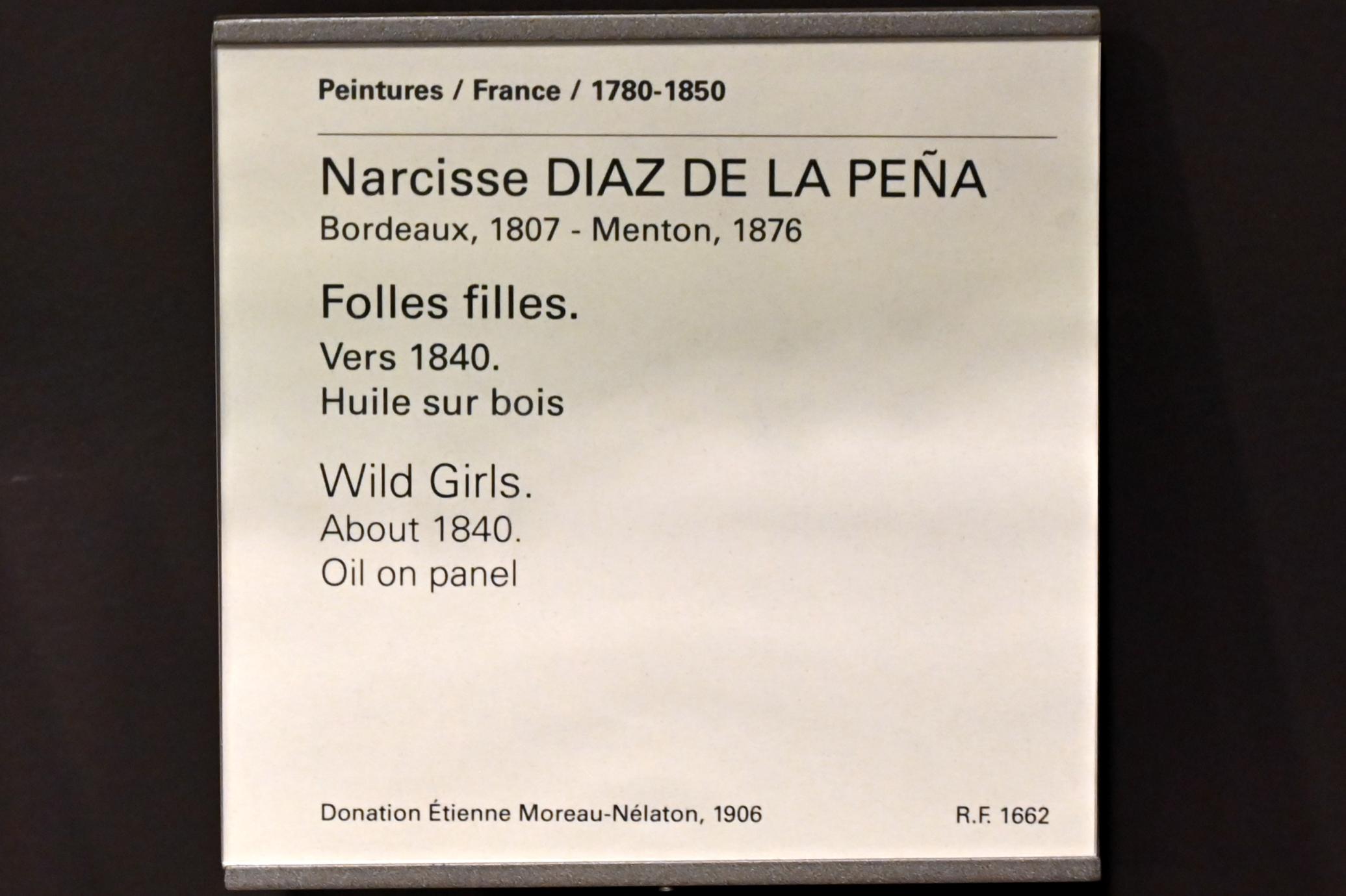 Narcisso Virgilio Díaz de la Peña (1840–1871), Wilde Mädchen, Paris, Musée du Louvre, Saal 945, um 1840, Bild 2/2