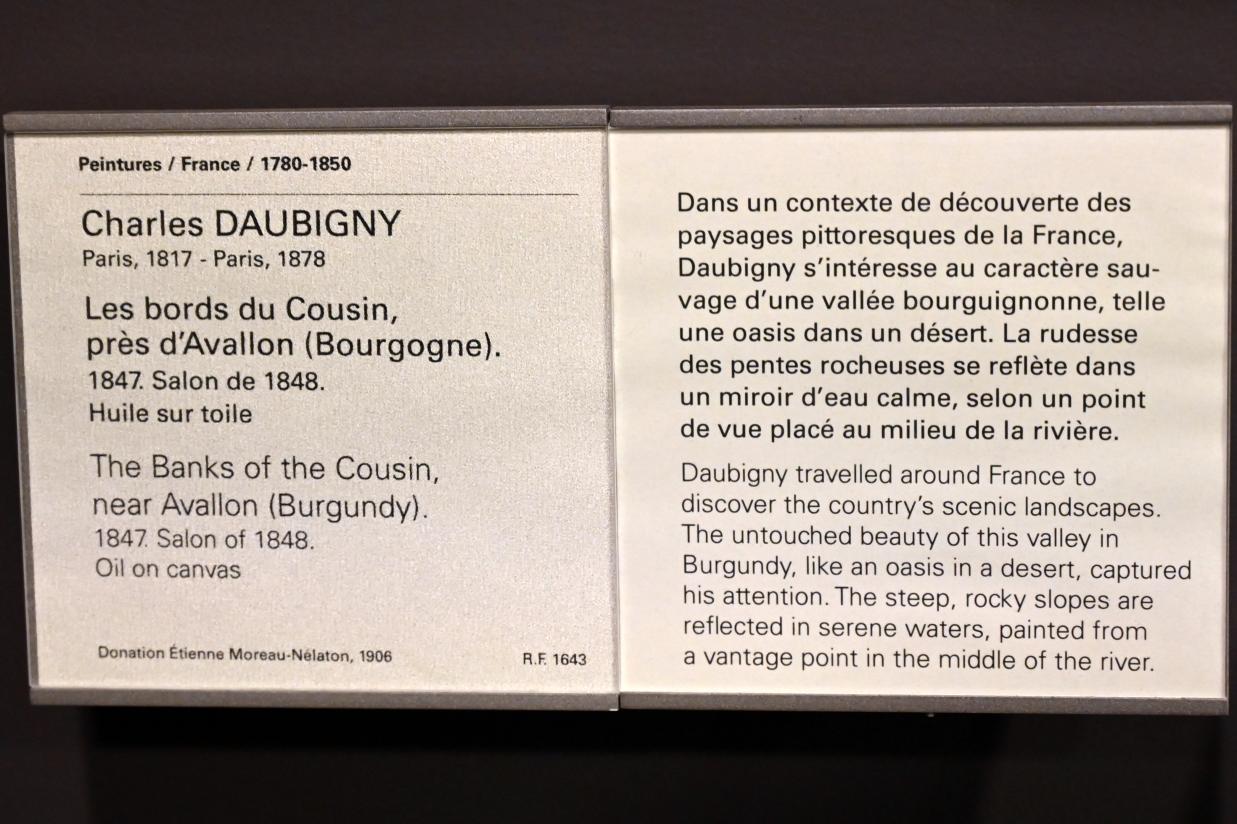 Charles-François Daubigny (1847–1876), Die Ufer des Flusses Cousin bei Avallon in Burgund, Paris, Musée du Louvre, Saal 945, 1847, Bild 2/2