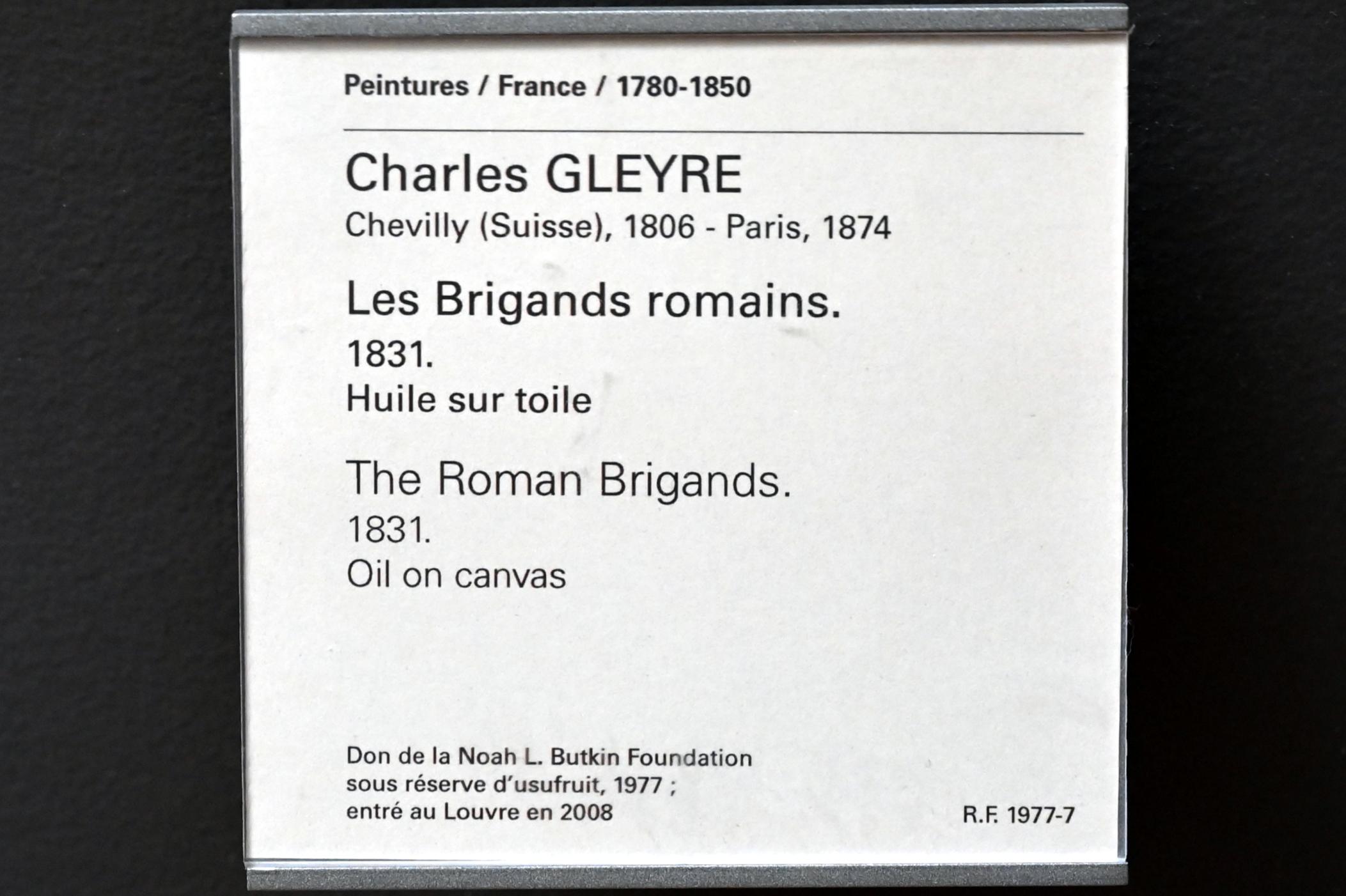 Charles Gleyre (1831–1842), Die römischen Räuber, Paris, Musée du Louvre, Saal 946, 1831, Bild 2/2