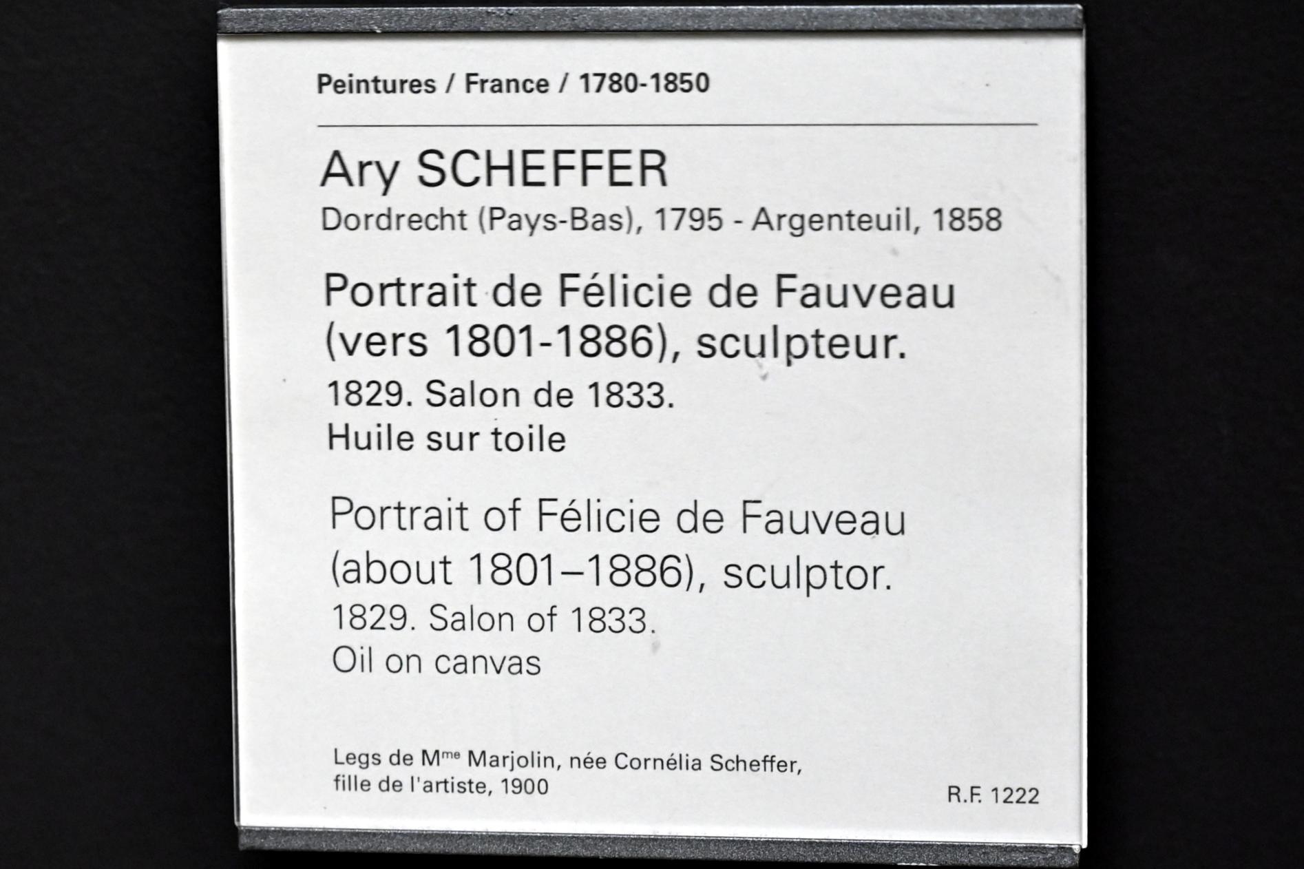 Ary Scheffer (1824–1855), Porträt der Bildhauerin Félicie de Fauveau (ca. 1801-1886), Paris, Musée du Louvre, Saal 946, 1829, Bild 2/2