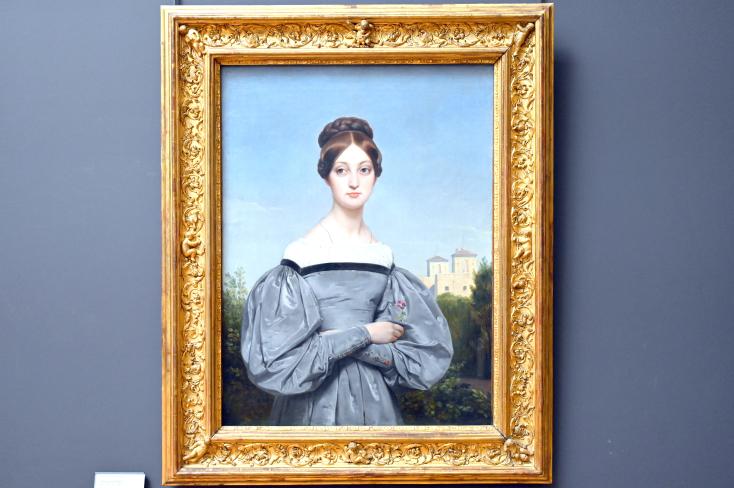 Horace Vernet (1810–1833), Porträt der Louise Vernet (1814-1845), Tochter des Künstlers, spätere Ehefrau des Malers Paul Delaroche, Paris, Musée du Louvre, Saal 946, um 1832–1834