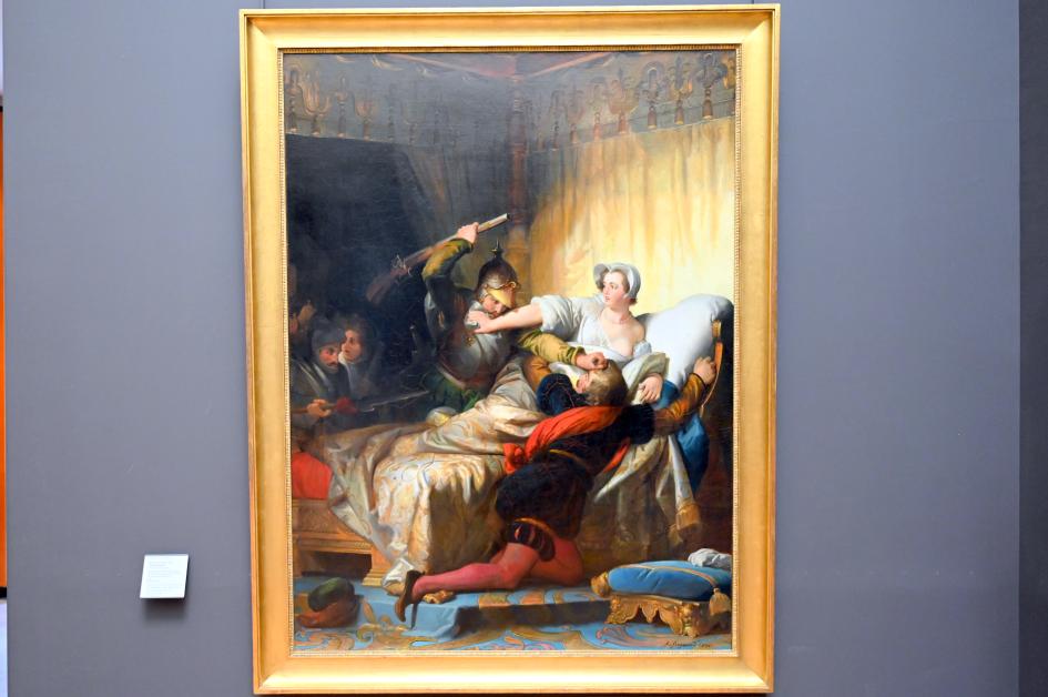 Alexandre-Évariste Fragonard (1830–1836), Das Massaker der Bartholomäusnacht in den Gemächern der Königin von Navarra, Paris, Musée du Louvre, Saal 946, 1836