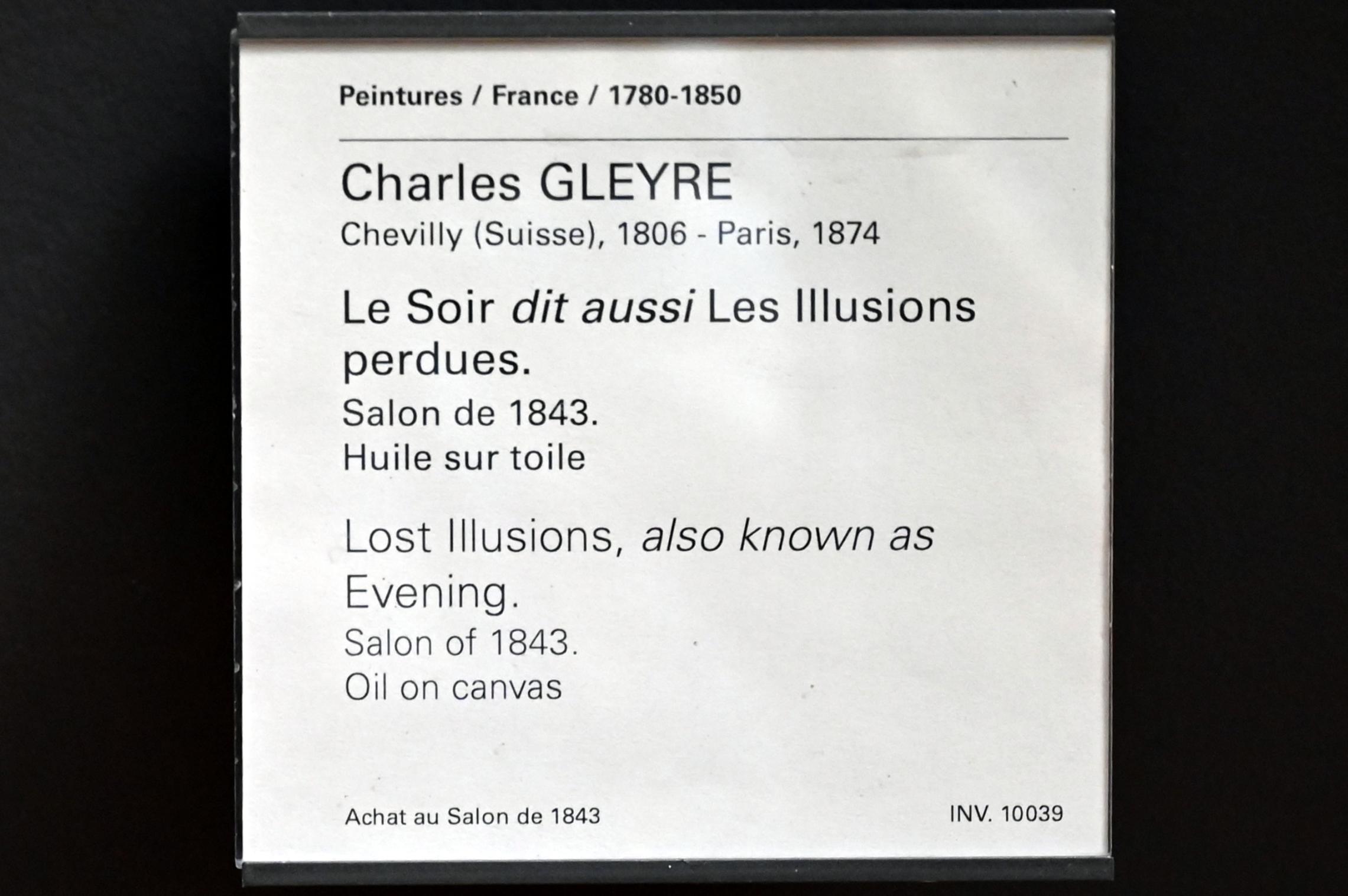 Charles Gleyre (1831–1842), Der Abend (Verlorene Illusionen), Paris, Musée du Louvre, Saal 946, vor 1843, Bild 2/2