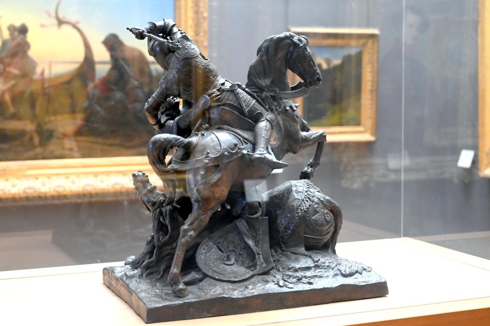 Jean François Théodore Gechter (1833), Der Kampf zwischen Karl Martell und Abd ar-Rahmān al-Ghāfiqī, dem König der Sarazenen, Paris, Musée du Louvre, Saal 946, 1833, Bild 2/5