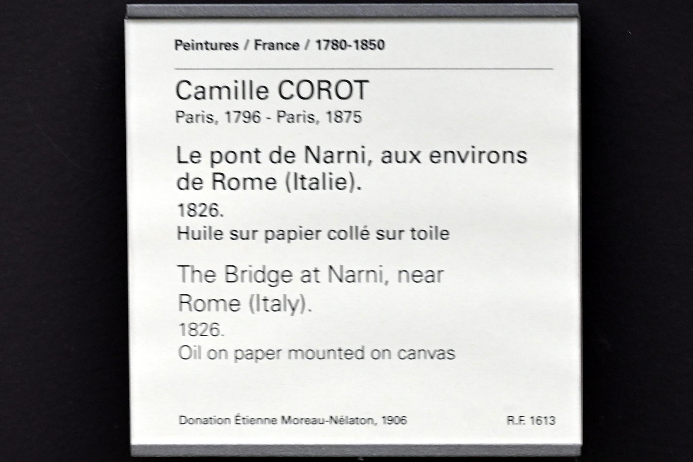 Jean-Baptiste Camille Corot (1823–1874), Die Augustus-Brücke bei Narni, Paris, Musée du Louvre, Saal 949, 1826, Bild 2/2