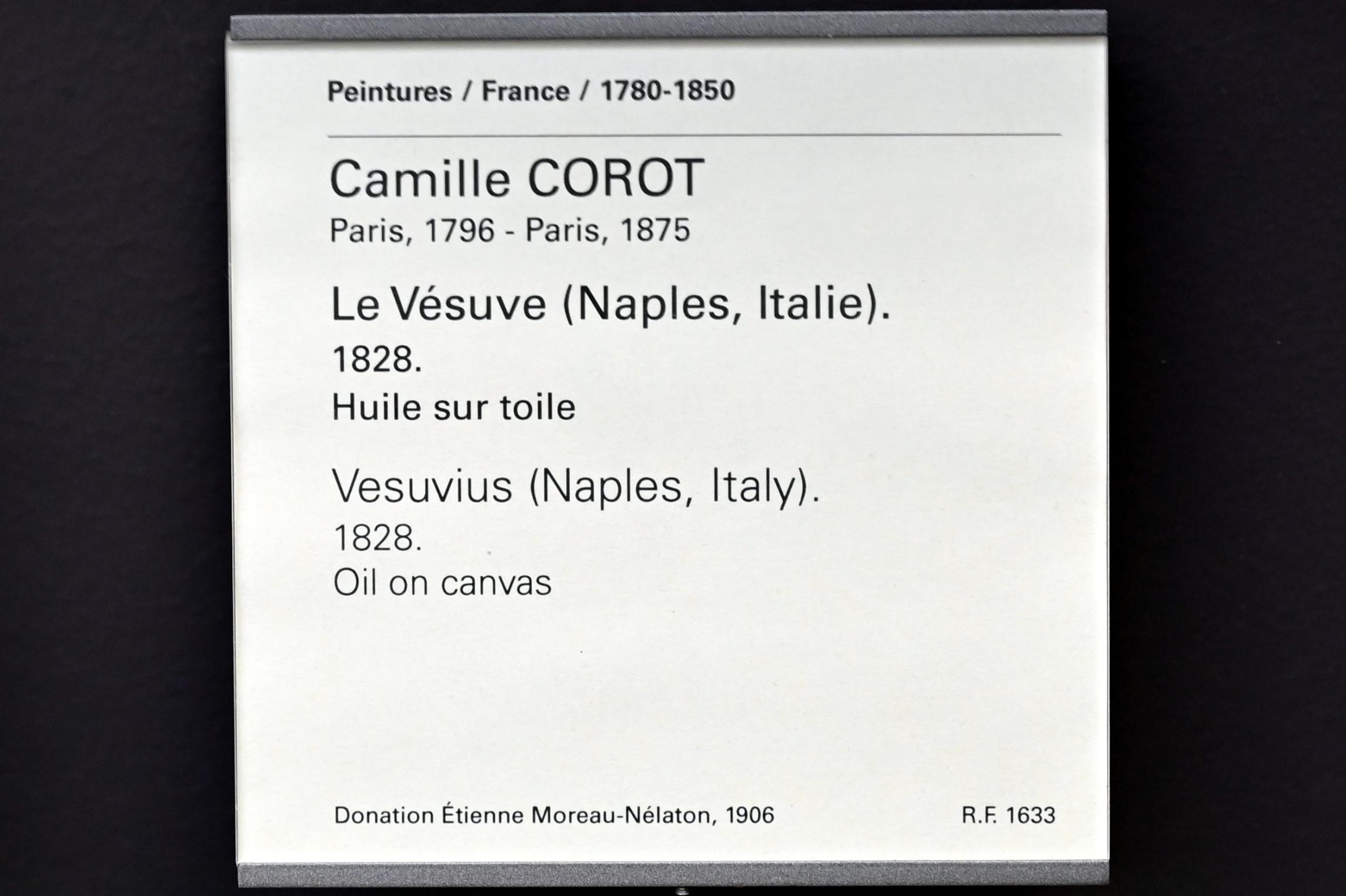 Jean-Baptiste Camille Corot (1823–1874), Der Vesuv bei Neapel, Paris, Musée du Louvre, Saal 949, 1828, Bild 2/2