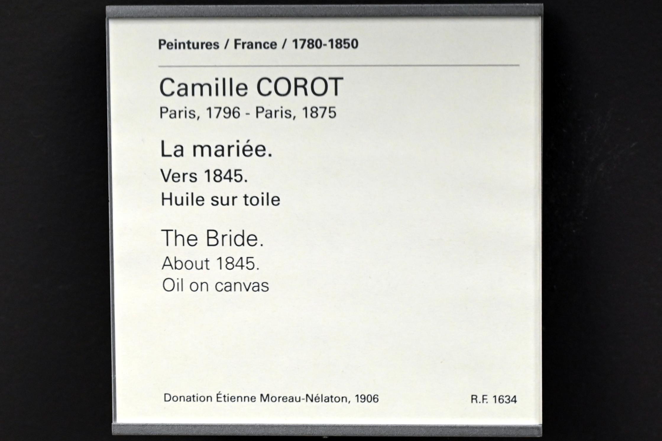 Jean-Baptiste Camille Corot (1823–1874), Die Braut, Paris, Musée du Louvre, Saal 949, um 1845, Bild 2/2