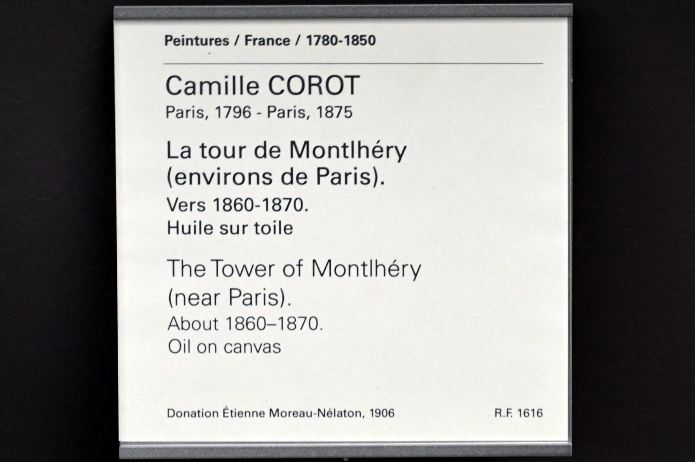 Jean-Baptiste Camille Corot (1823–1874), Der Turm von Montlhéry bei Paris, Paris, Musée du Louvre, Saal 949, um 1860–1870, Bild 2/2
