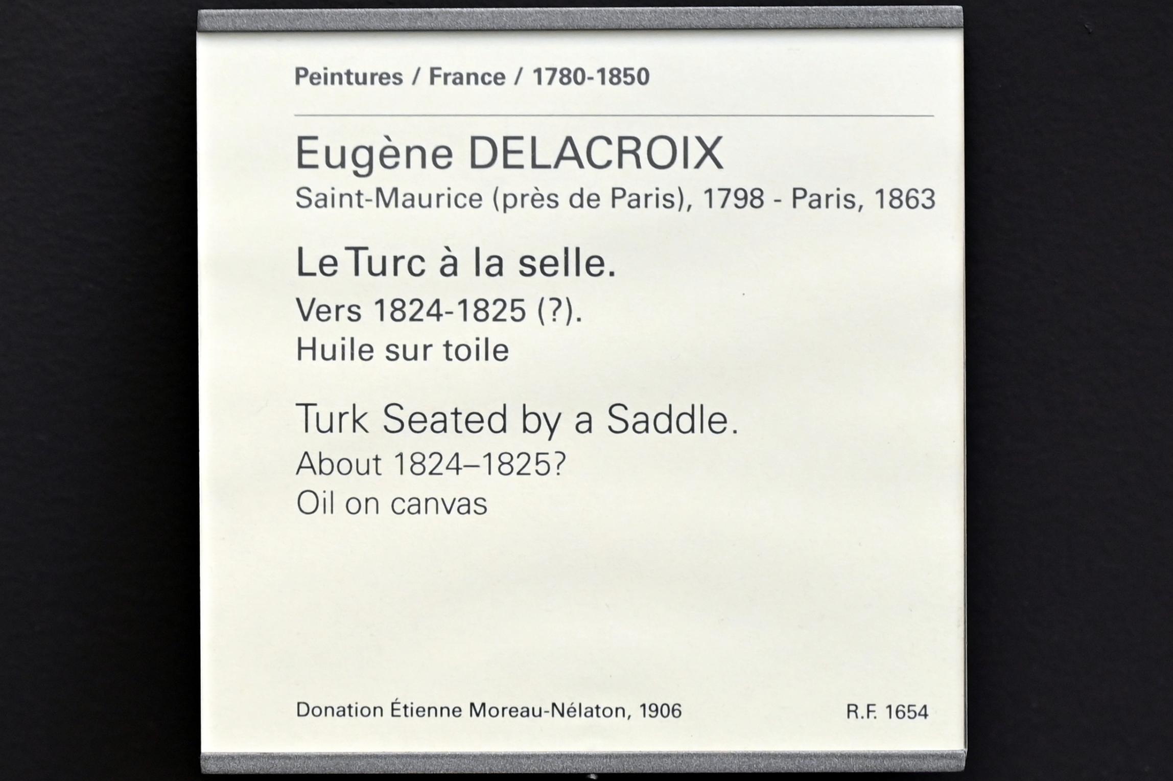 Eugène Delacroix (1820–1862), Der Türke bei seinem Sattel, Paris, Musée du Louvre, Saal 950, um 1824–1825, Bild 2/2