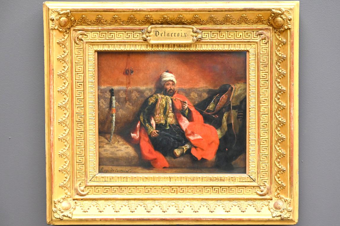 Eugène Delacroix (1820–1862), Rauchender Türke auf einem Diwan, Paris, Musée du Louvre, Saal 950, um 1825