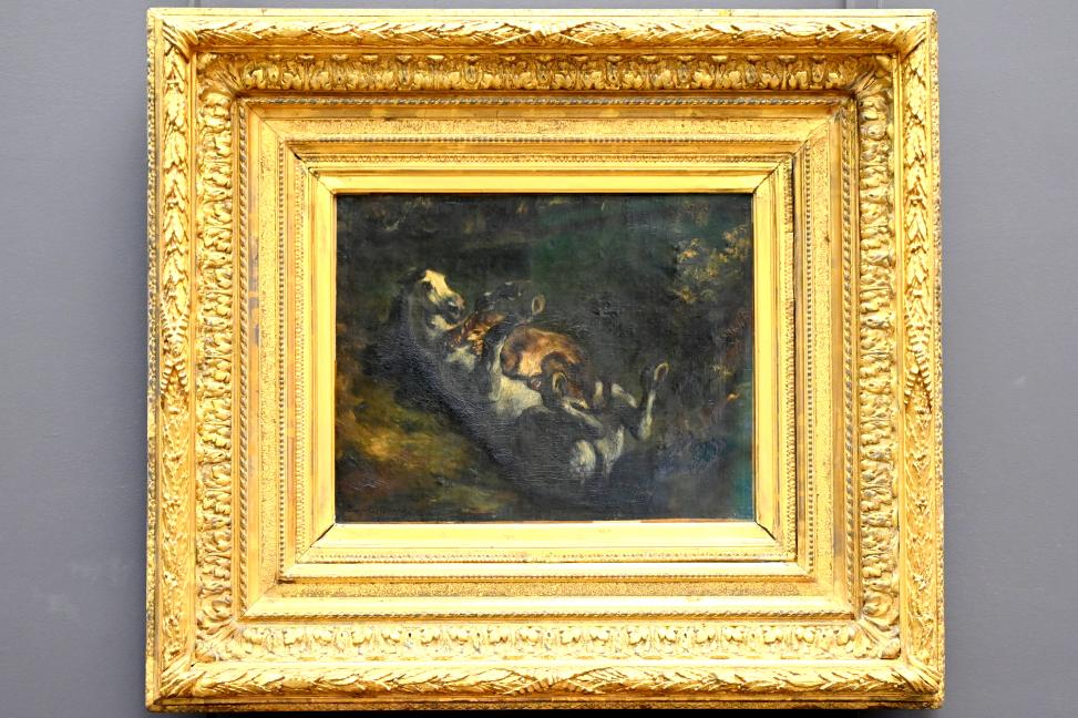 Eugène Delacroix (1820–1862), Angriff einer Löwin auf ein Pferd, Paris, Musée du Louvre, Saal 950, um 1842
