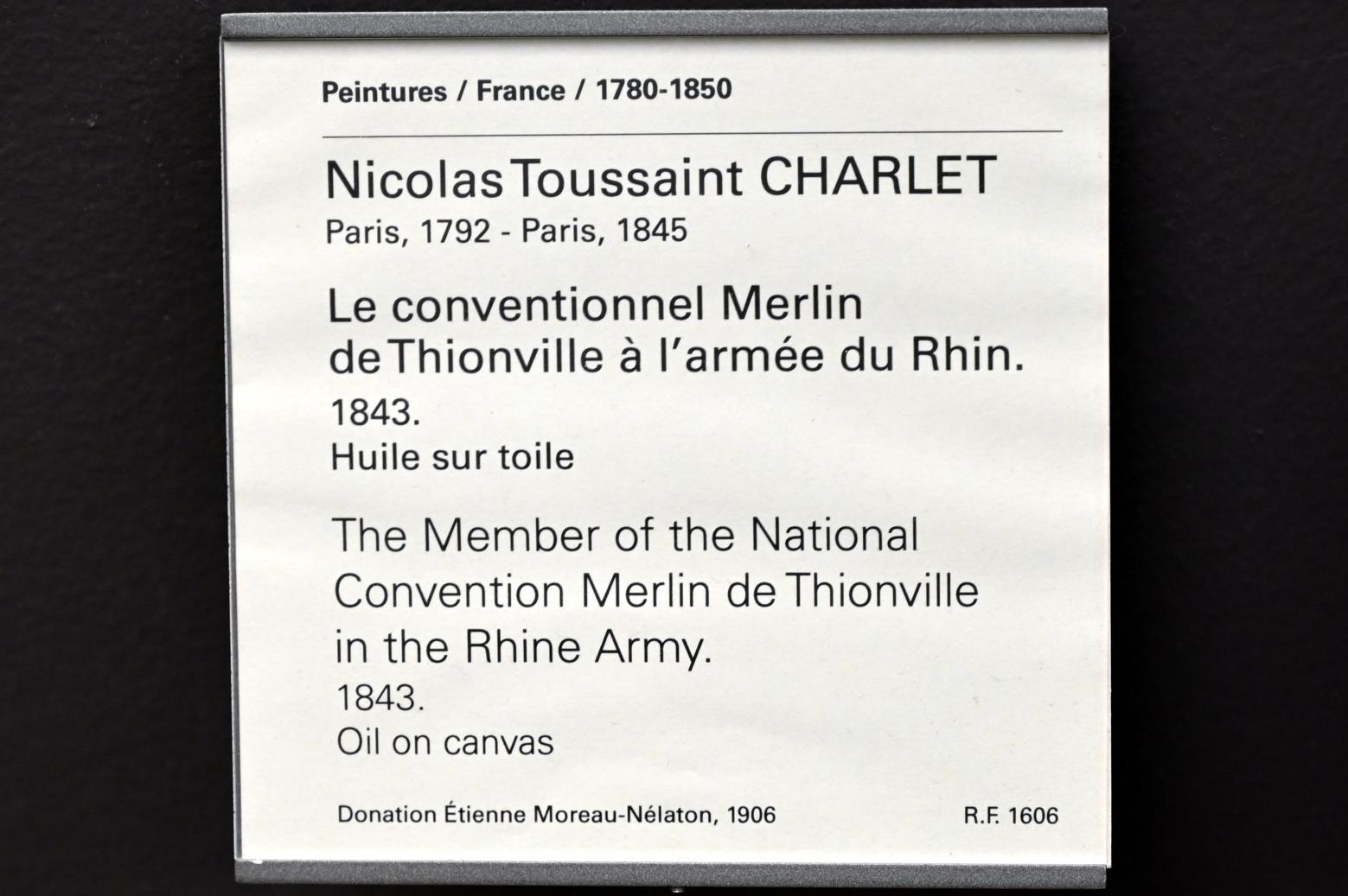 Nicolas-Toussaint Charlet (1843), Der Abgeordnete des Nationalkonvents Merlin de Thionville in der Rheinarmee, Paris, Musée du Louvre, Saal 950, 1843, Bild 2/2