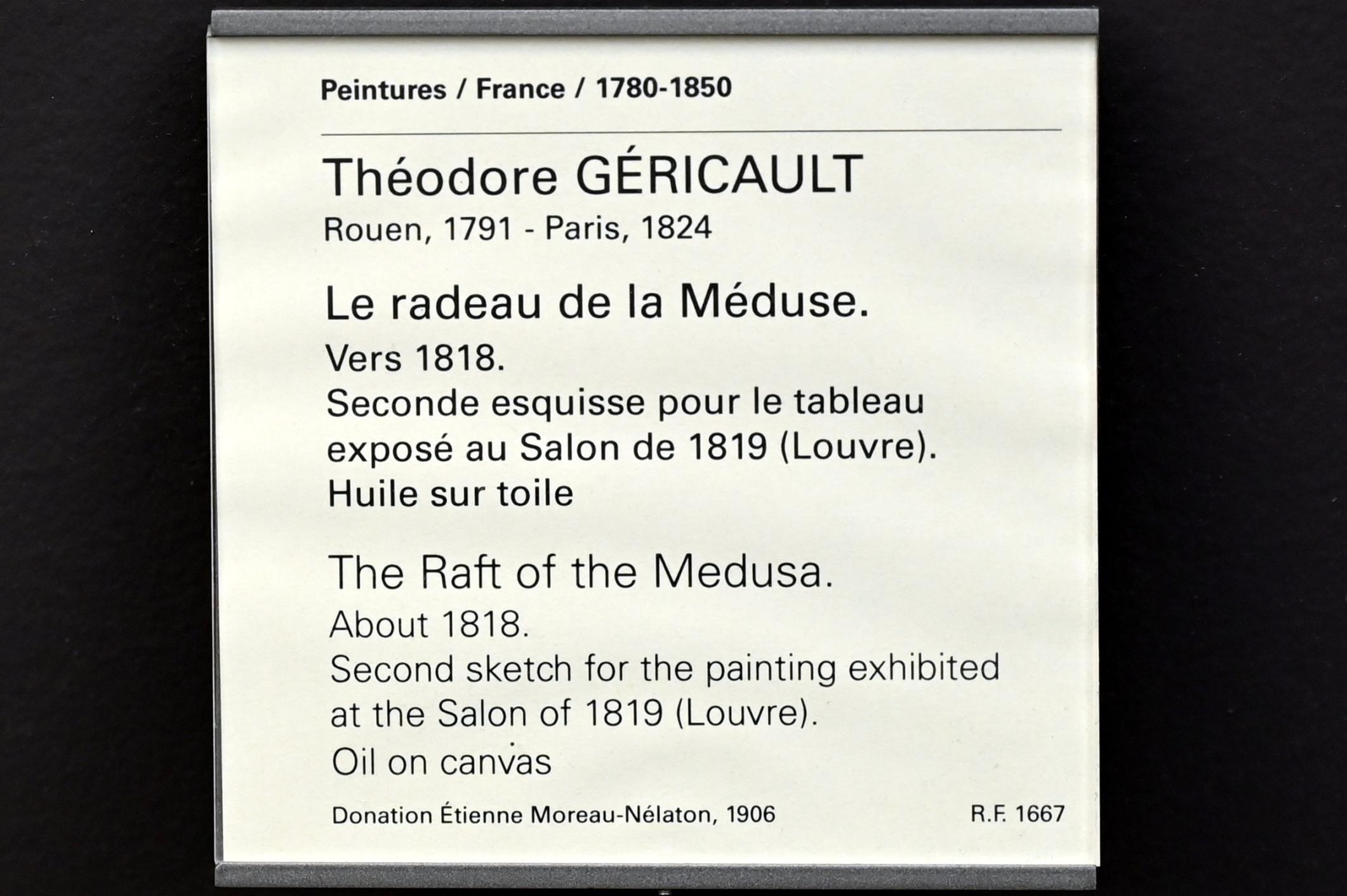 Théodore Géricault (1811–1822), Das Floß der Medusa, Paris, Musée du Louvre, Saal 950, um 1818, Bild 2/2