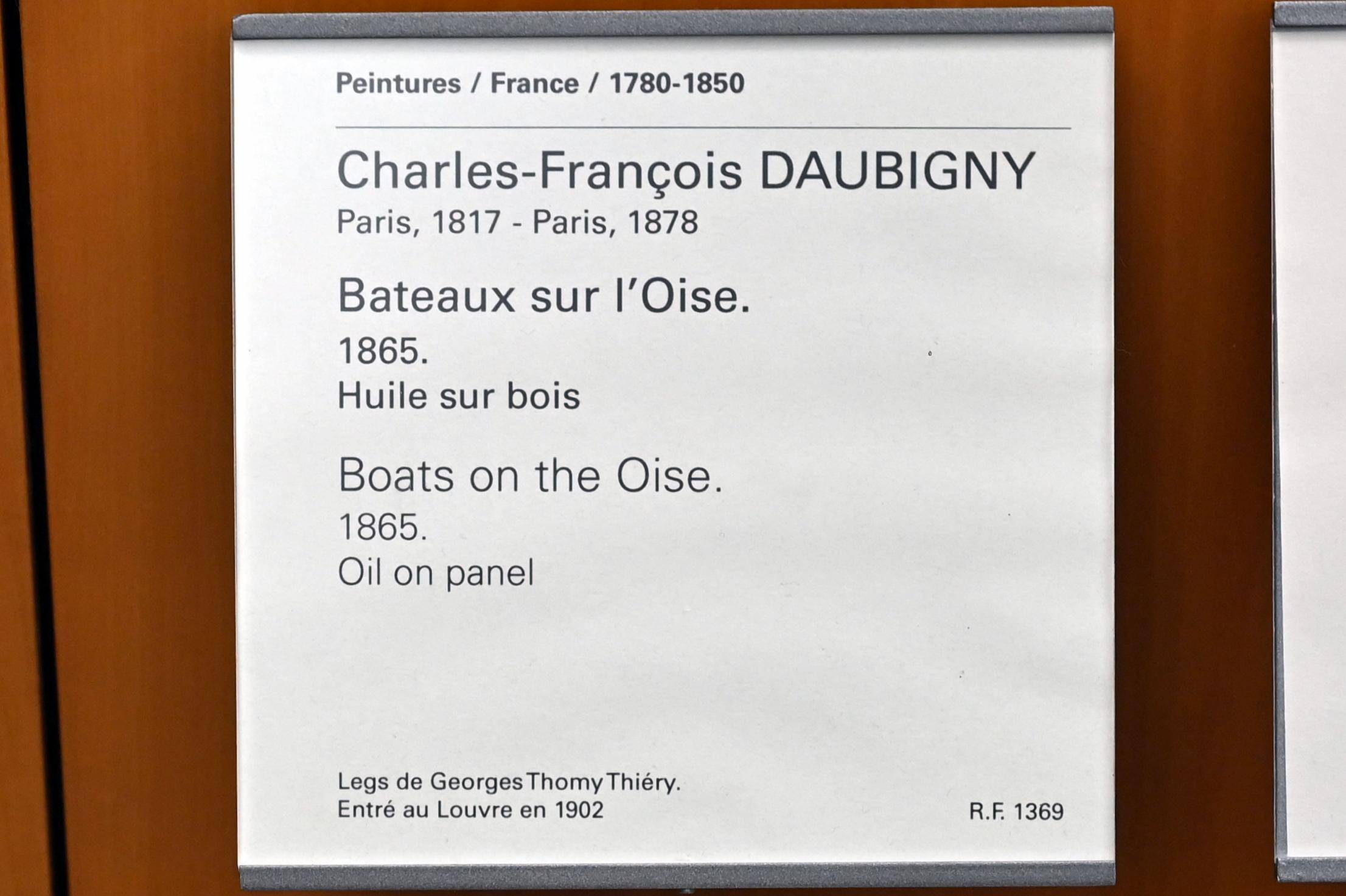 Charles-François Daubigny (1847–1876), Boote auf der Oise, Paris, Musée du Louvre, Saal 951, 1865, Bild 2/2