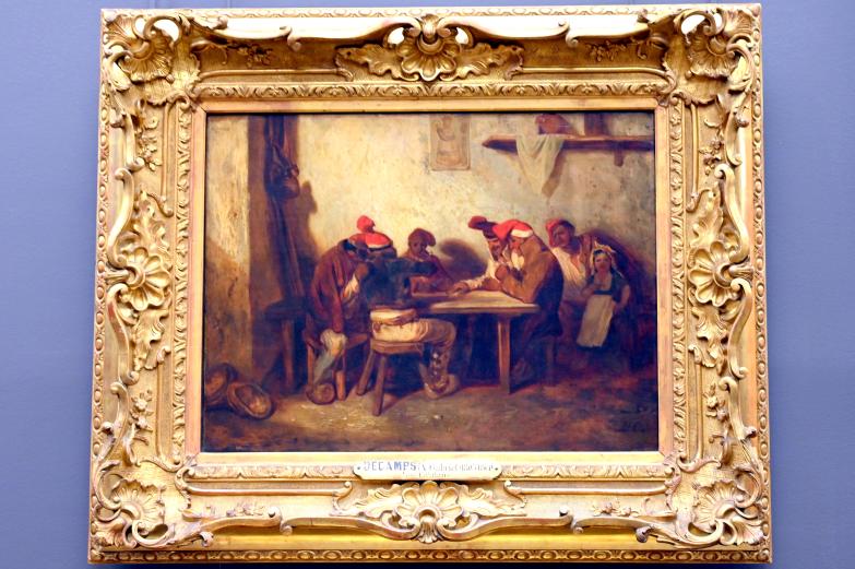 Alexandre-Gabriel Decamps (1830–1854), Spanier beim Kartenspielen (Die Katalanen), Paris, Musée du Louvre, Saal 951, vor 1855, Bild 1/2