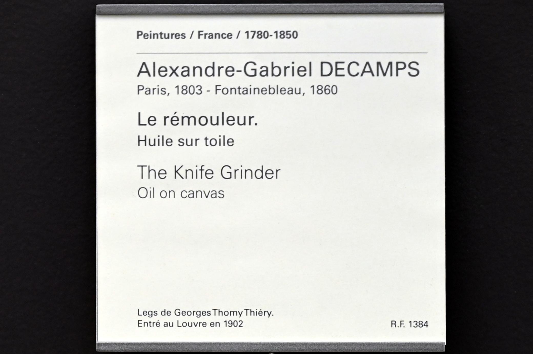 Alexandre-Gabriel Decamps (1830–1854), Der Messerschleifer, Paris, Musée du Louvre, Saal 951, Undatiert, Bild 2/2