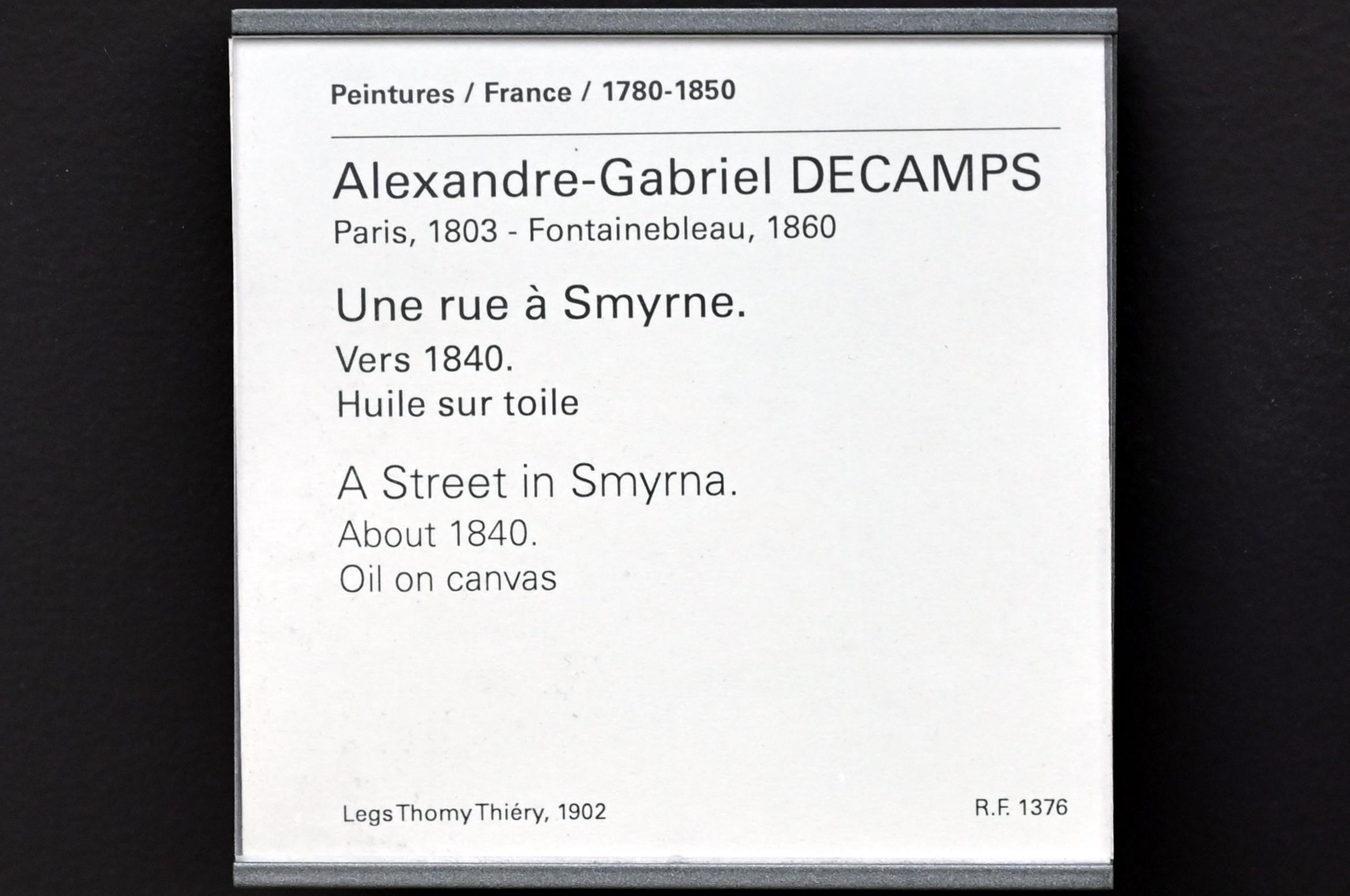 Alexandre-Gabriel Decamps (1830–1854), Eine Straße in Smyrna, Paris, Musée du Louvre, Saal 951, um 1840, Bild 2/2