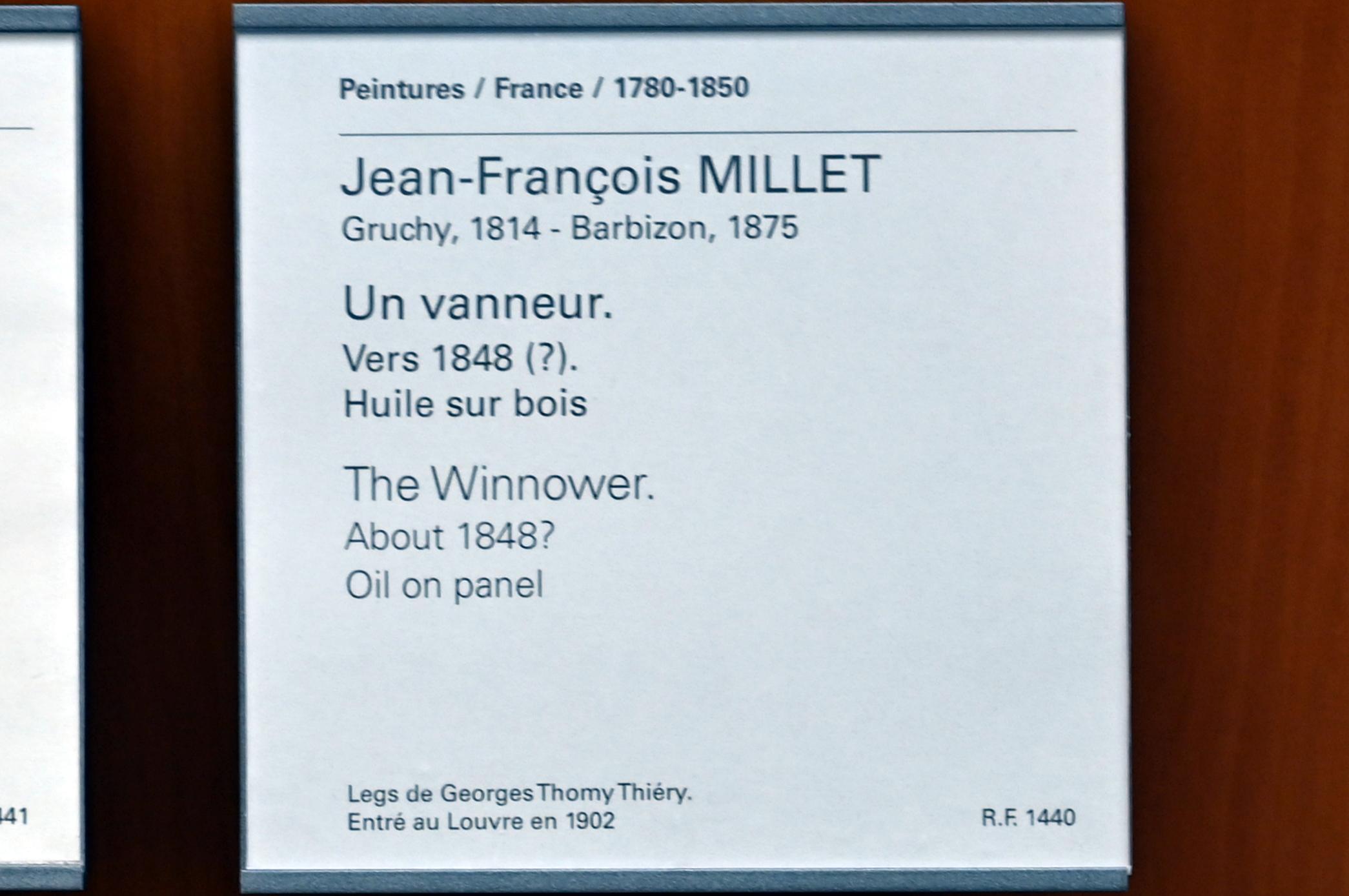 Jean-François Millet (1844–1874), Die Getreideschwinge, Paris, Musée du Louvre, Saal 951, um 1848, Bild 2/2