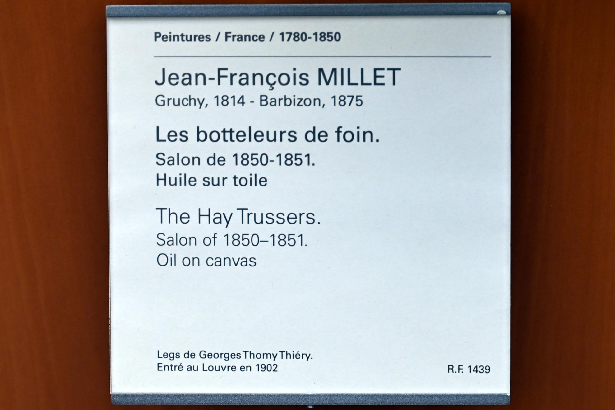 Jean-François Millet (1844–1874), Die Heubinder, Paris, Musée du Louvre, Saal 951, um 1853–1854, Bild 2/2