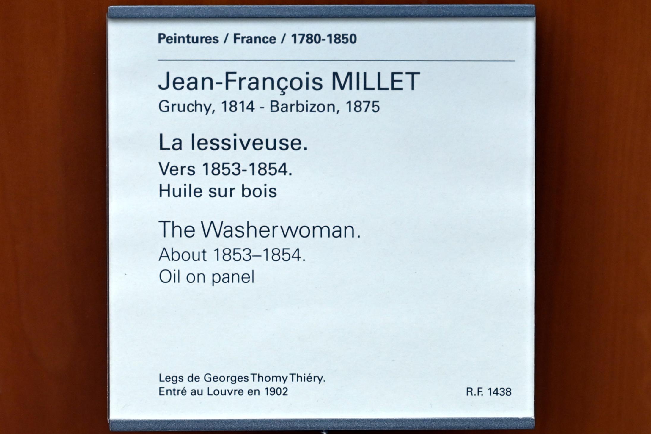 Jean-François Millet (1844–1874), Das Waschweib, Paris, Musée du Louvre, Saal 951, um 1853–1854, Bild 2/2