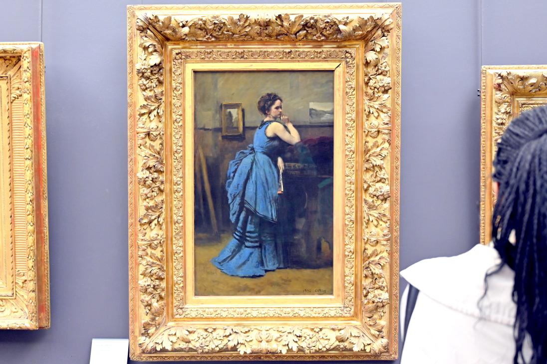 Jean-Baptiste Camille Corot (1823–1874), Dame in blau, Paris, Musée du Louvre, Saal 952, 1874, Bild 1/2