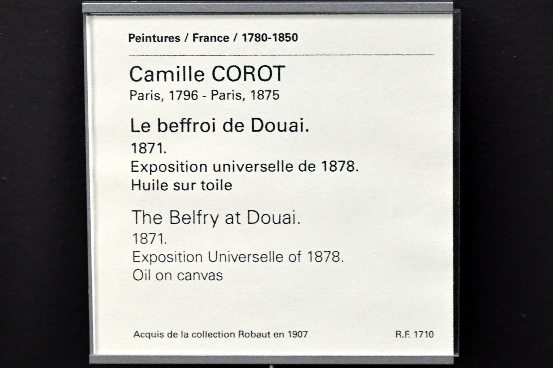 Jean-Baptiste Camille Corot (1823–1874), Der Glockenturm von Douai, Paris, Musée du Louvre, Saal 952, 1871, Bild 2/2