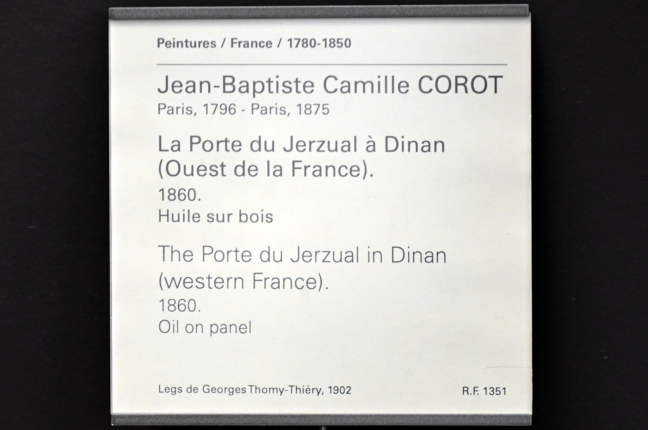 Jean-Baptiste Camille Corot (1823–1874), Tor von Jerzual in Dinan, Paris, Musée du Louvre, Saal 952, 1860, Bild 2/2