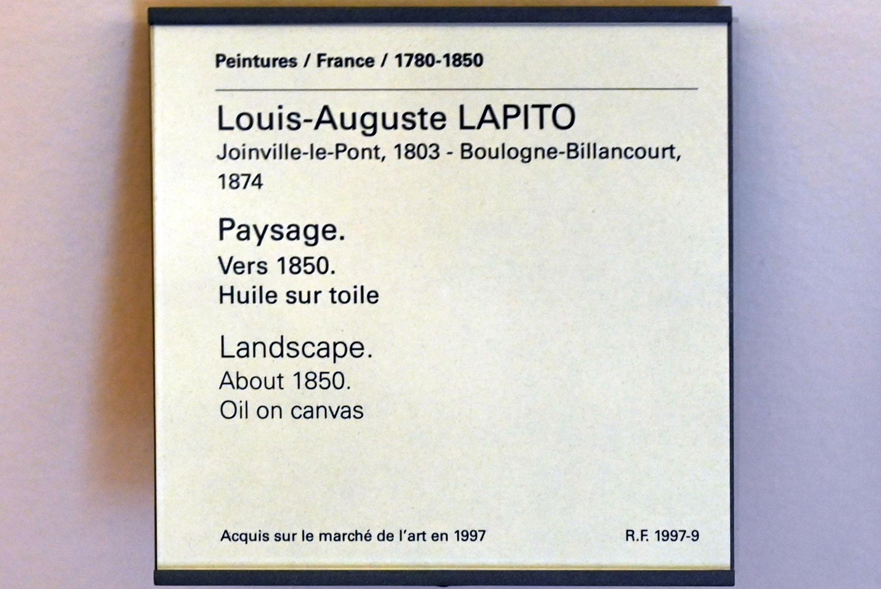 Louis-Auguste Lapito (1850), Landschaft, Paris, Musée du Louvre, Saal 948, um 1850, Bild 2/2