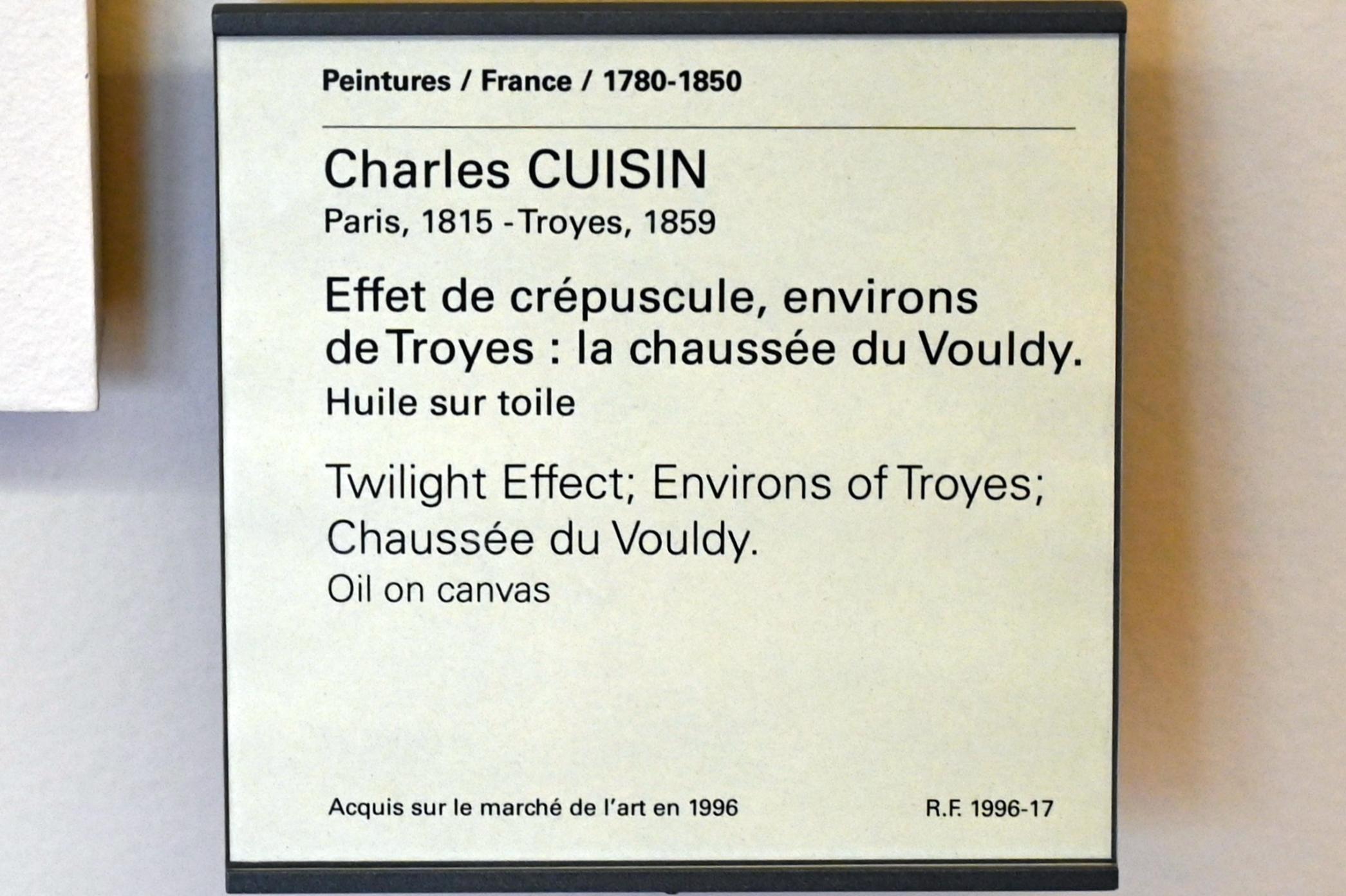 Charles Cuisin (Undatiert), Die Chaussée du Vouldy in der Umgebung von Troyes bei Dämmerung, Paris, Musée du Louvre, Saal 948, Undatiert, Bild 2/2