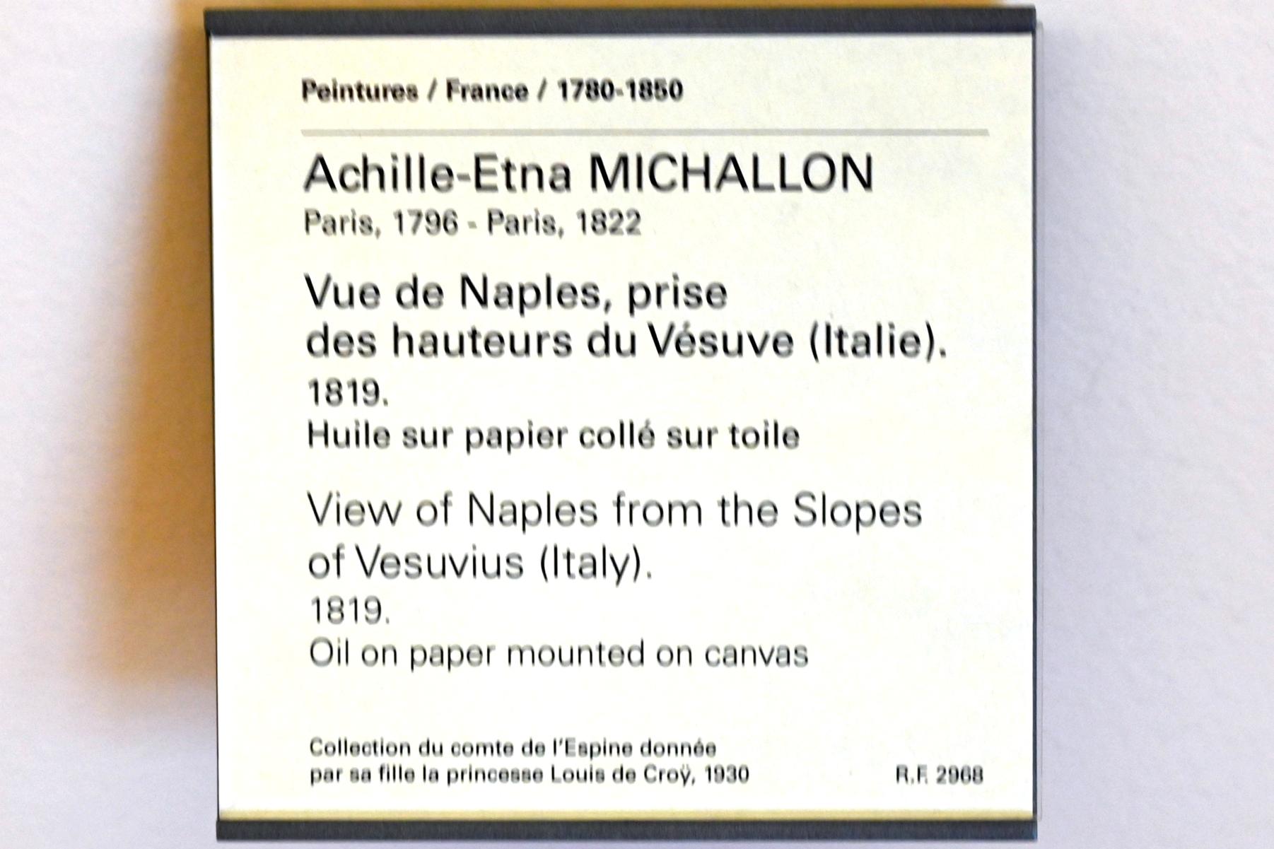 Achille Etna Michallon (1816–1822), Blick auf Neapel von den Höhen des Vesuvs, Paris, Musée du Louvre, Saal 948, 1819, Bild 2/2