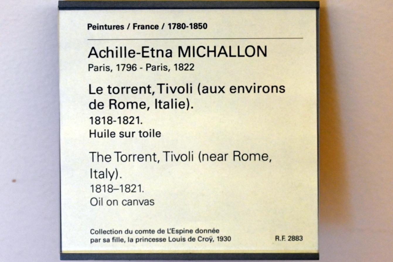 Achille Etna Michallon (1816–1822), Wildbach in Tivoli, Paris, Musée du Louvre, Saal 948, 1818–1821, Bild 2/2