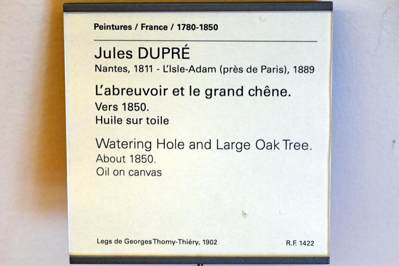 Jules Dupré (1836–1865), Die Wasserstelle und die große Eiche, Paris, Musée du Louvre, Saal 948, um 1850, Bild 2/2