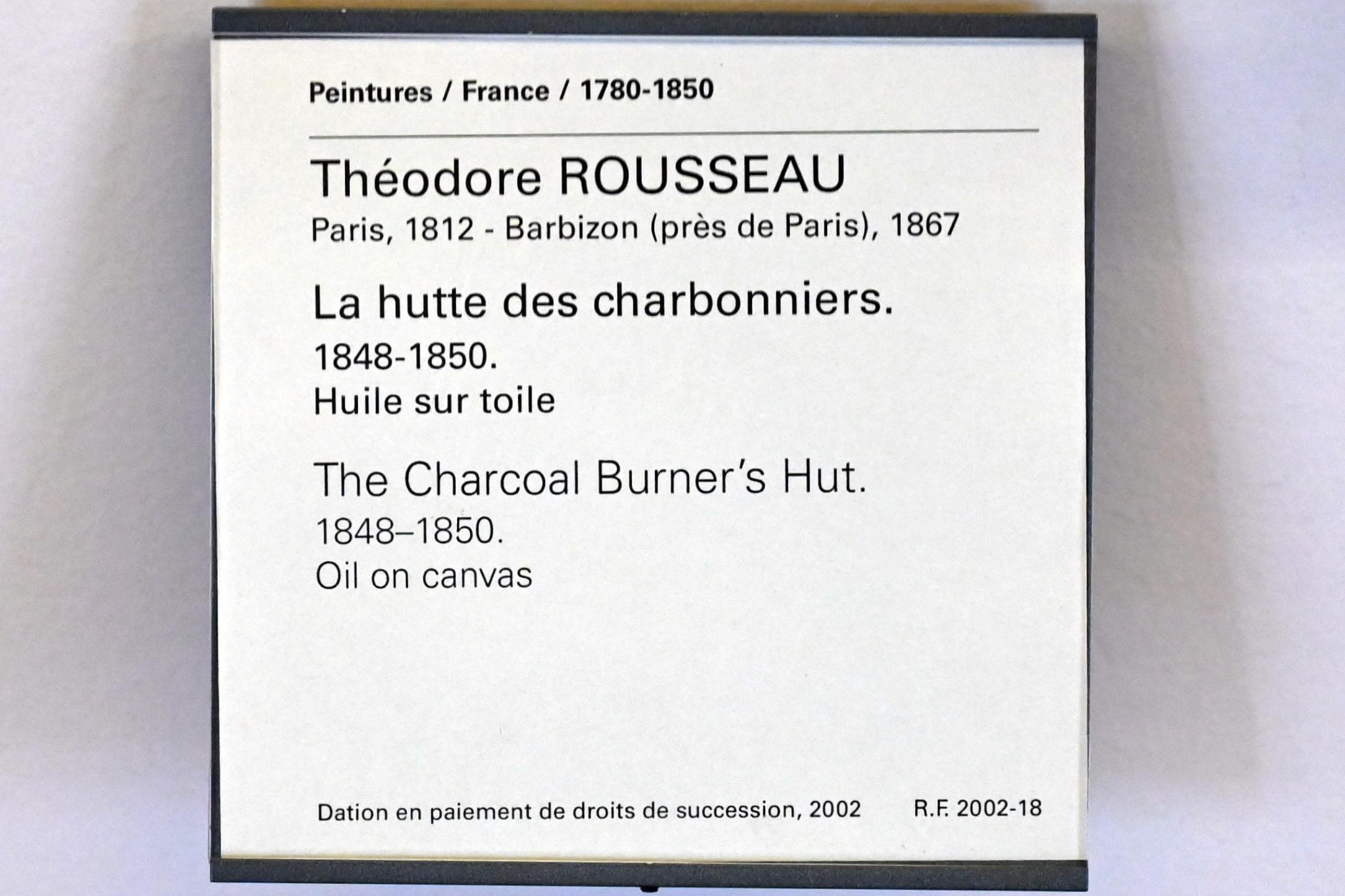 Théodore Rousseau (1827–1862), Die Kohlenhütte, Paris, Musée du Louvre, Saal 948, 1848–1850, Bild 2/2