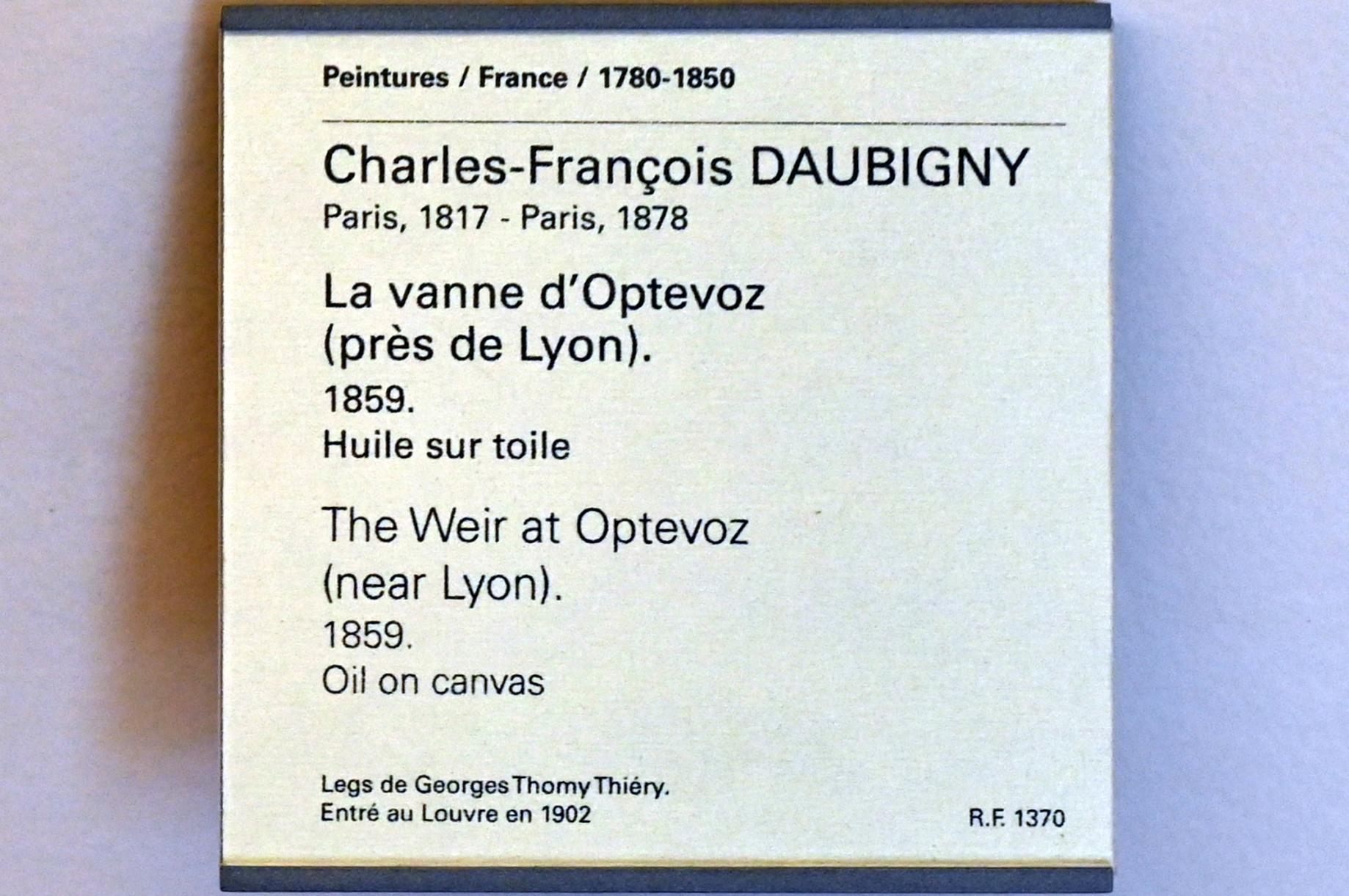 Charles-François Daubigny (1847–1876), Das Wehr in Optevoz bei Lyon, Paris, Musée du Louvre, Saal 948, 1859, Bild 2/2