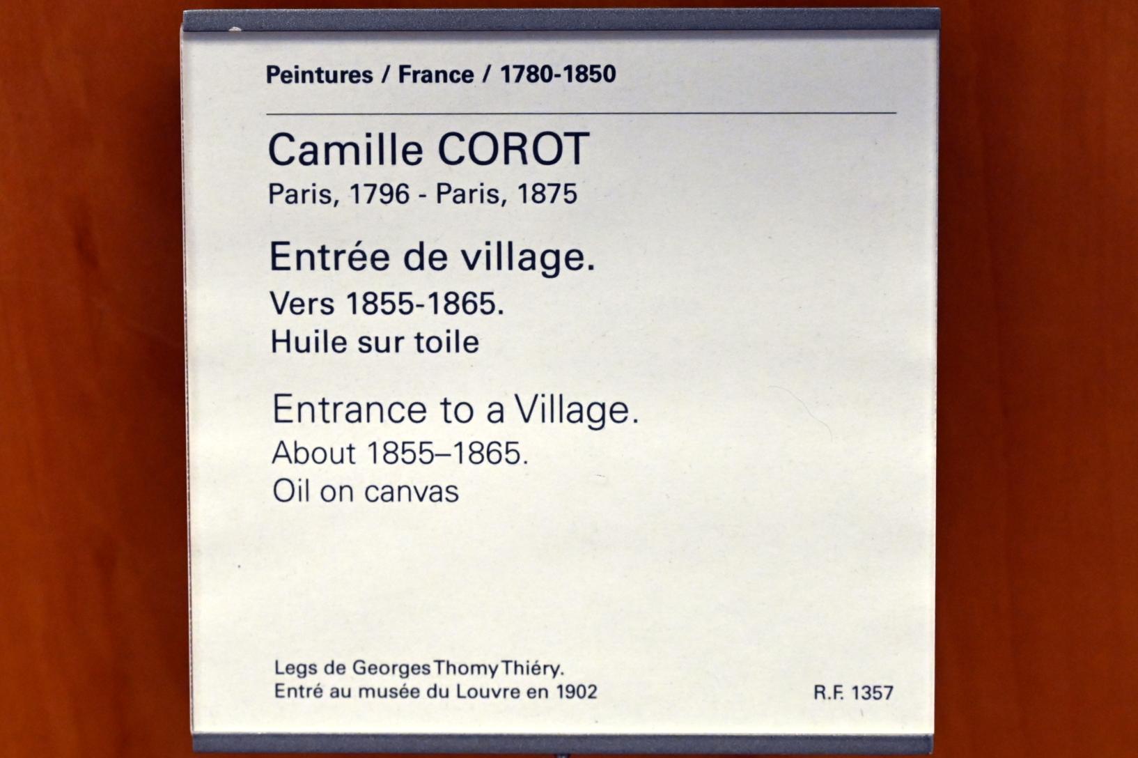 Jean-Baptiste Camille Corot (1823–1874), Dorfeingang, Paris, Musée du Louvre, Saal 948, um 1855–1865, Bild 2/2