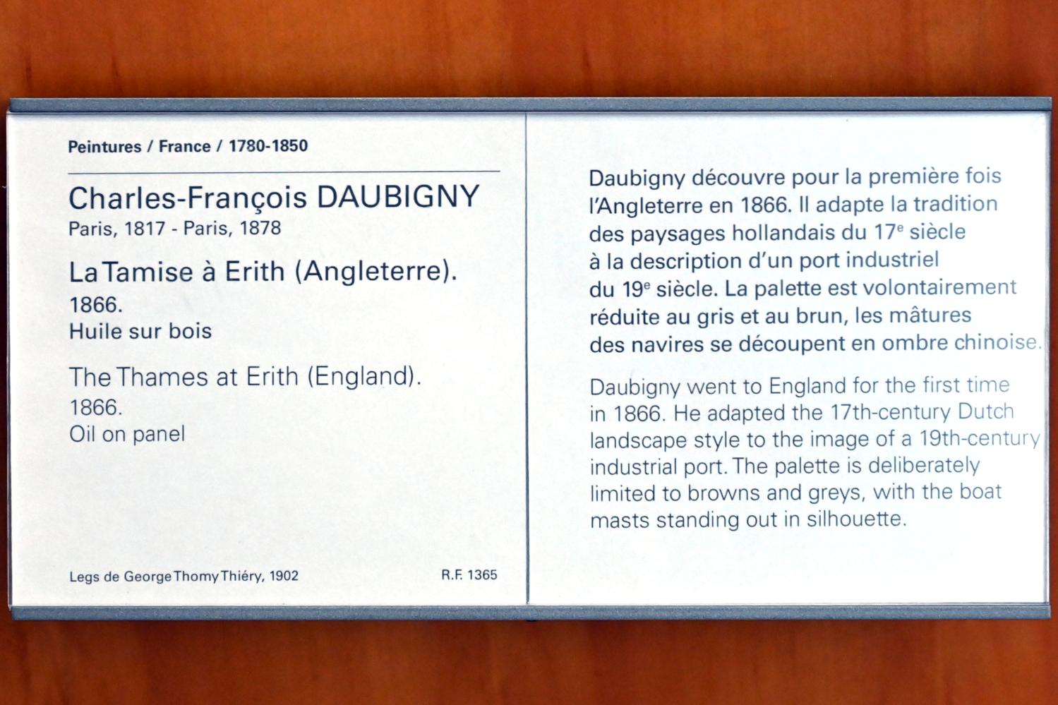 Charles-François Daubigny (1847–1876), Die Themse bei Erith in England, Paris, Musée du Louvre, Saal 948, 1866, Bild 2/2