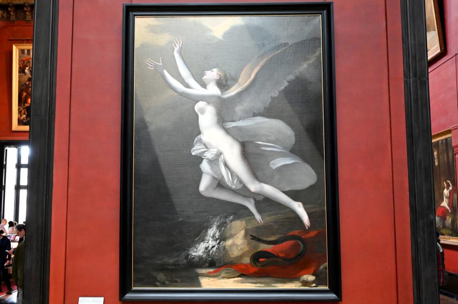 Pierre Paul Prud’hon (1782–1822), Die Seele, die die Bindungen zur Erde bricht, Paris, Musée du Louvre, Saal 700, 1821–1823, Bild 1/2