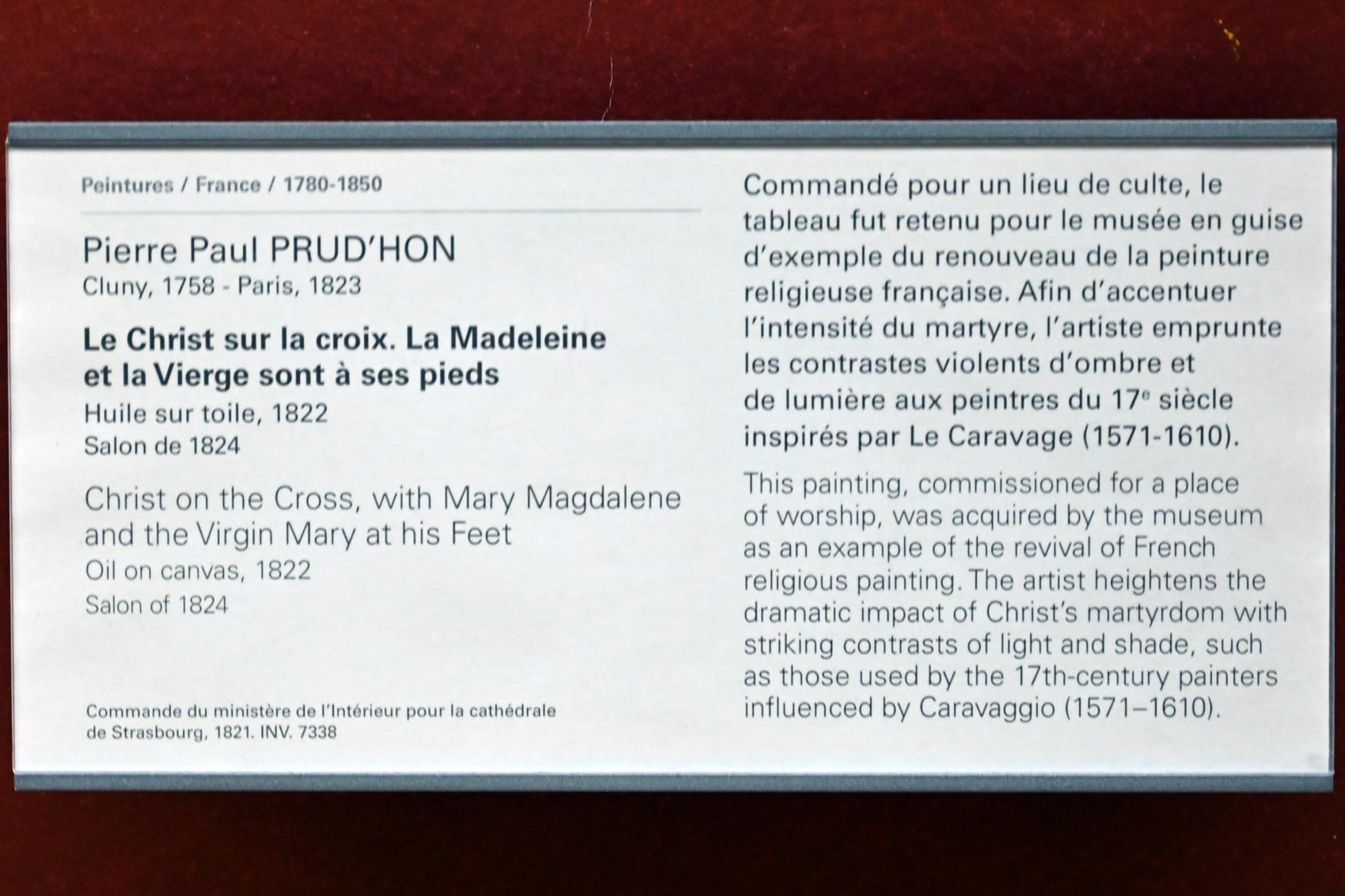 Pierre Paul Prud’hon (1782–1822), Christus am Kreuz mit Maria Magdalena und der Jungfrau Maria zu seinen Füßen, Paris, Musée du Louvre, Saal 700, 1822, Bild 2/2