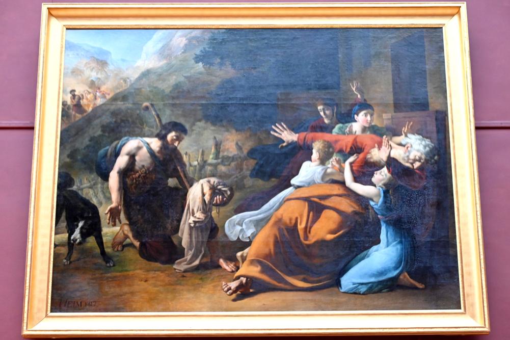 François-Joseph Heim (1816–1826), Das blutbefleckte Gewand von Joseph, das zu Jakob gebracht wird, Paris, Musée du Louvre, Saal 700, vor 1817