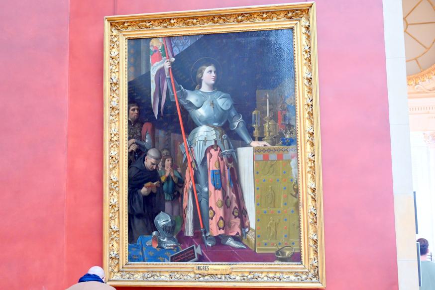 Jean-Auguste-Dominique Ingres (1805–1856), Jeanne d'Arc bei der Krönung von König Karl VII. in der Kathedrale von Reims 1429, Paris, Musée du Louvre, Saal 700, 1854