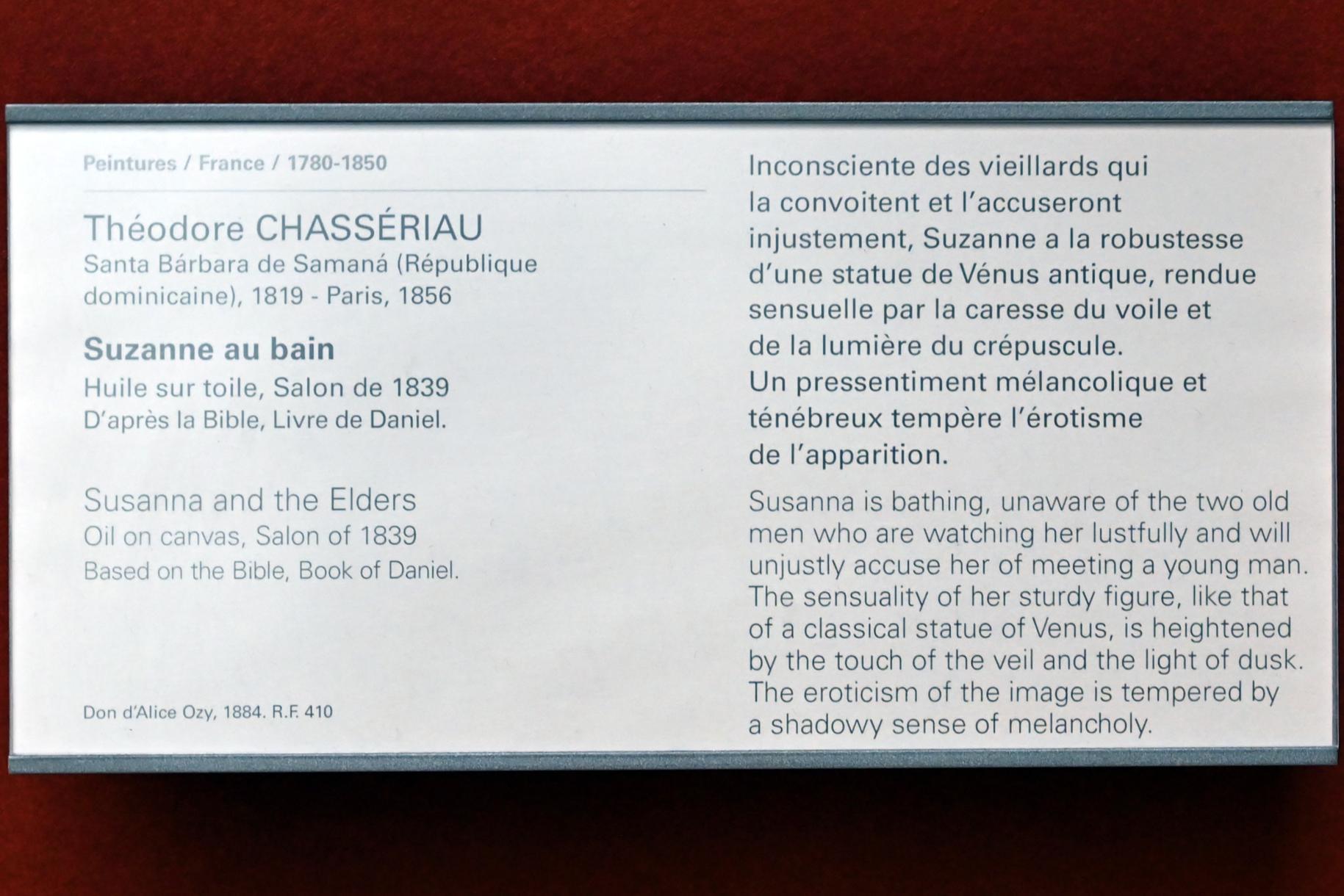 Théodore Chassériau (1835–1856), Susanna im Bade, Paris, Musée du Louvre, Saal 700, vor 1839, Bild 2/2