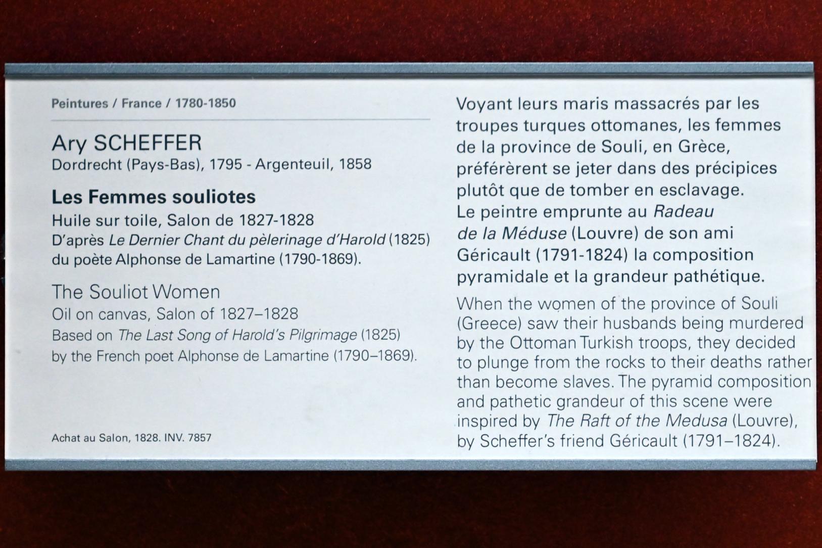 Ary Scheffer (1824–1855), Die Souli-Frauen, Paris, Musée du Louvre, Saal 700, vor 1827, Bild 2/2