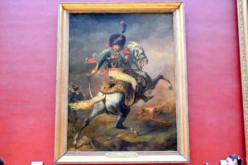 Théodore Géricault (1811–1822), Offizier der kaiserlichen Garde der berittenen Jäger beim Angriff, Paris, Musée du Louvre, Saal 700, 1812