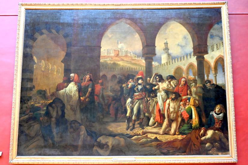 Antoine-Jean Gros (1795–1826), Napoleon Bonaparte besucht die Pestkranken in Jaffa am 11. März 1799, Paris, Musée du Louvre, Saal 700, vor 1804