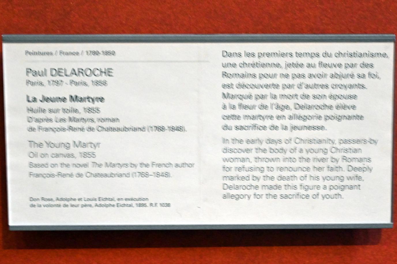 Paul Delaroche (1826–1855), Die junge Märtyrerin, Paris, Musée du Louvre, Saal 701, 1855, Bild 2/2