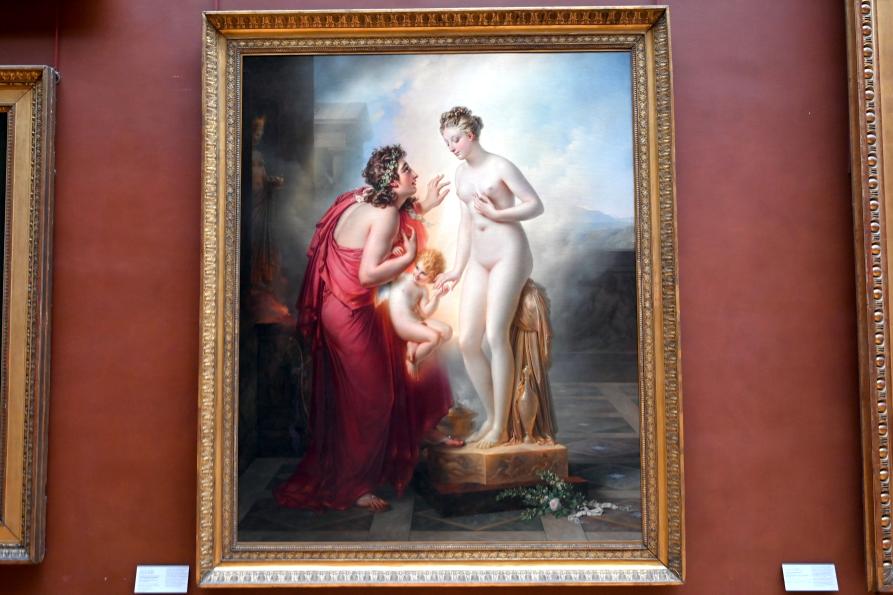 Pierre Narcisse Guérin (1798–1818), Pygmalion verliebt sich in seine Statue (Pygmalion und Galatea), Paris, Musée du Louvre, Saal 702, vor 1819, Bild 1/2