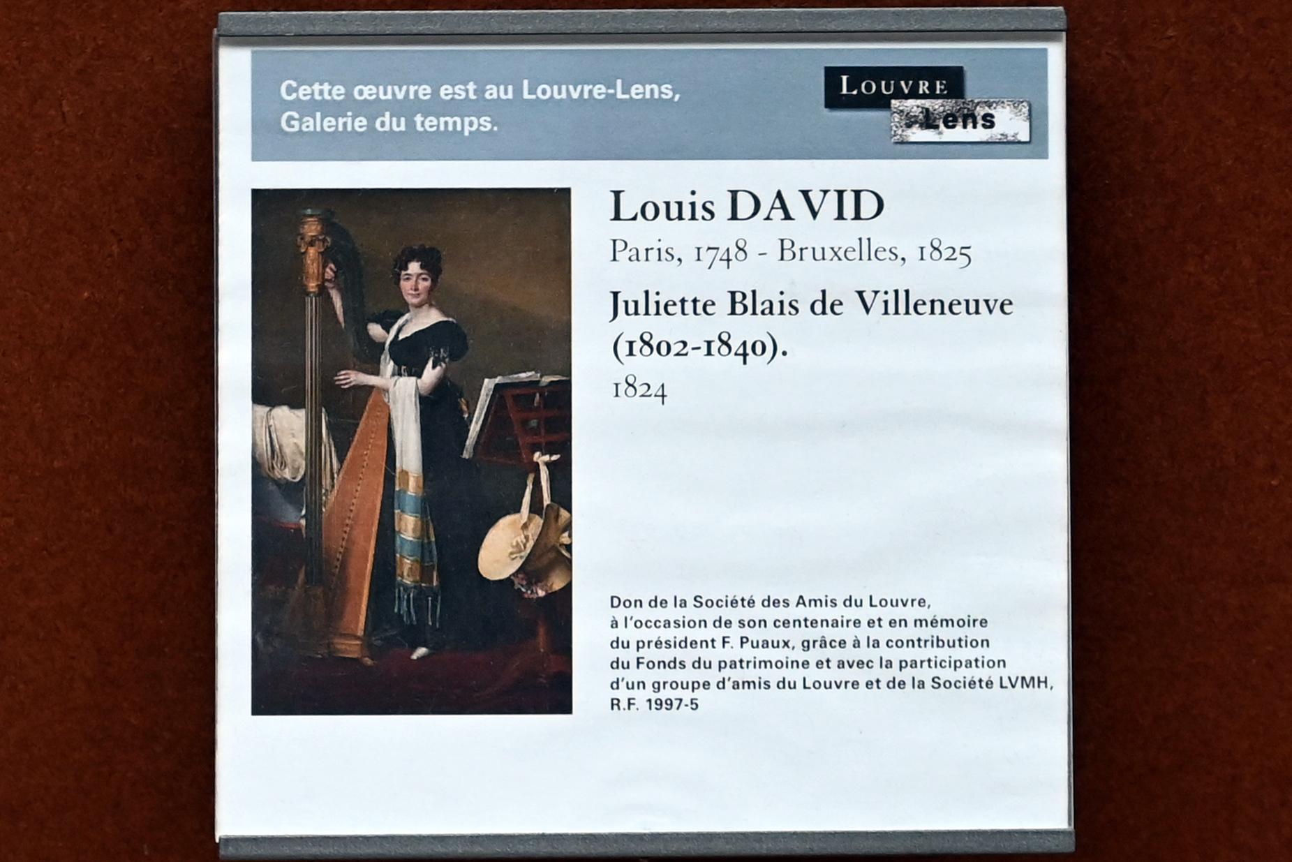 Jacques-Louis David (1782–1824), Porträt der Juliette Blais de Villeneuve (1802-1840), Paris, Musée du Louvre, Saal 702, 1824