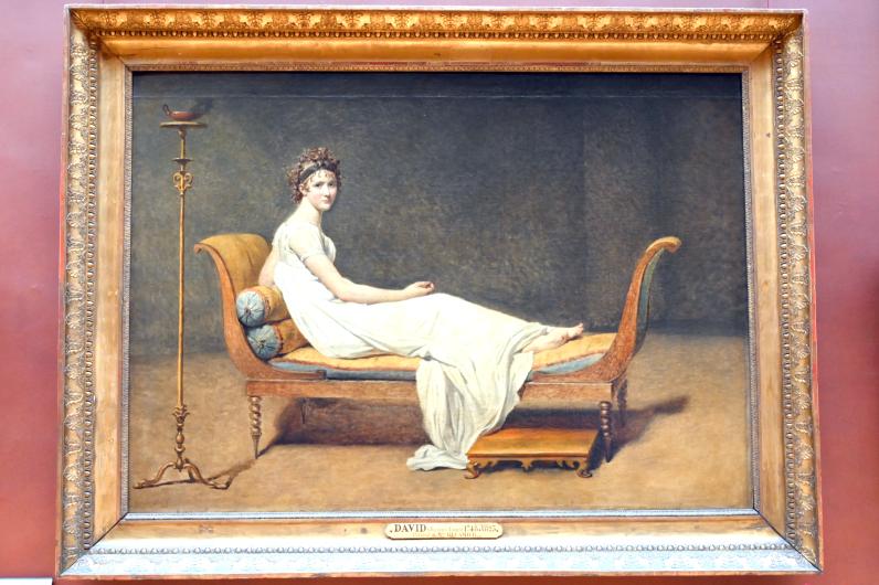 Jacques-Louis David (1782–1824), Porträt der Juliette Récamier, geb. Bernard (1777-1849), Paris, Musée du Louvre, Saal 702, 1800, Bild 1/2